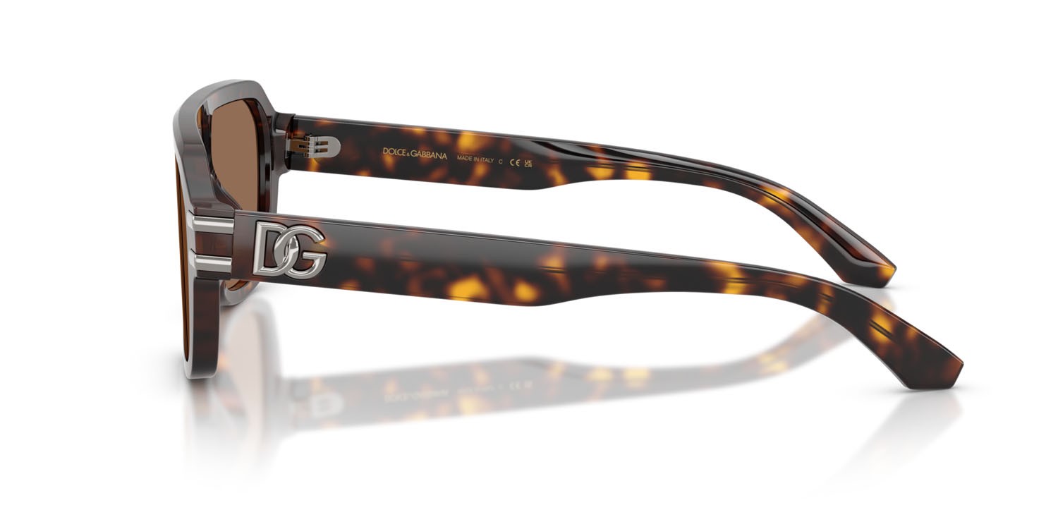 Occhiali da sole Dolce & Gabbana DG 4507 (502/73) colore havana forma aviator lenti marrone scuro