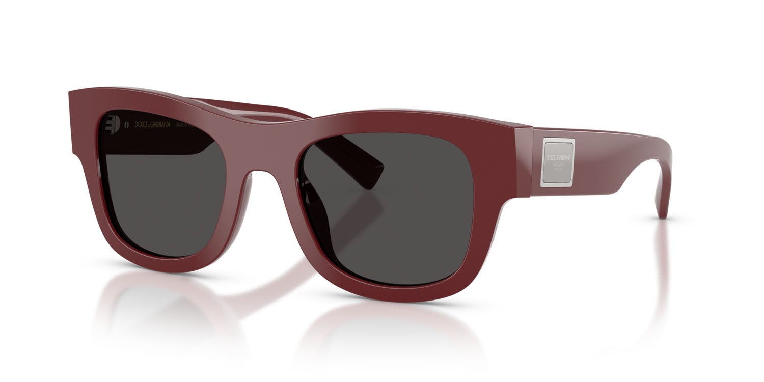 Occhiali da sole Dolce & Gabbana DG 4509 (309187) colore bordeaux forma quadrato lenti grigio scuro