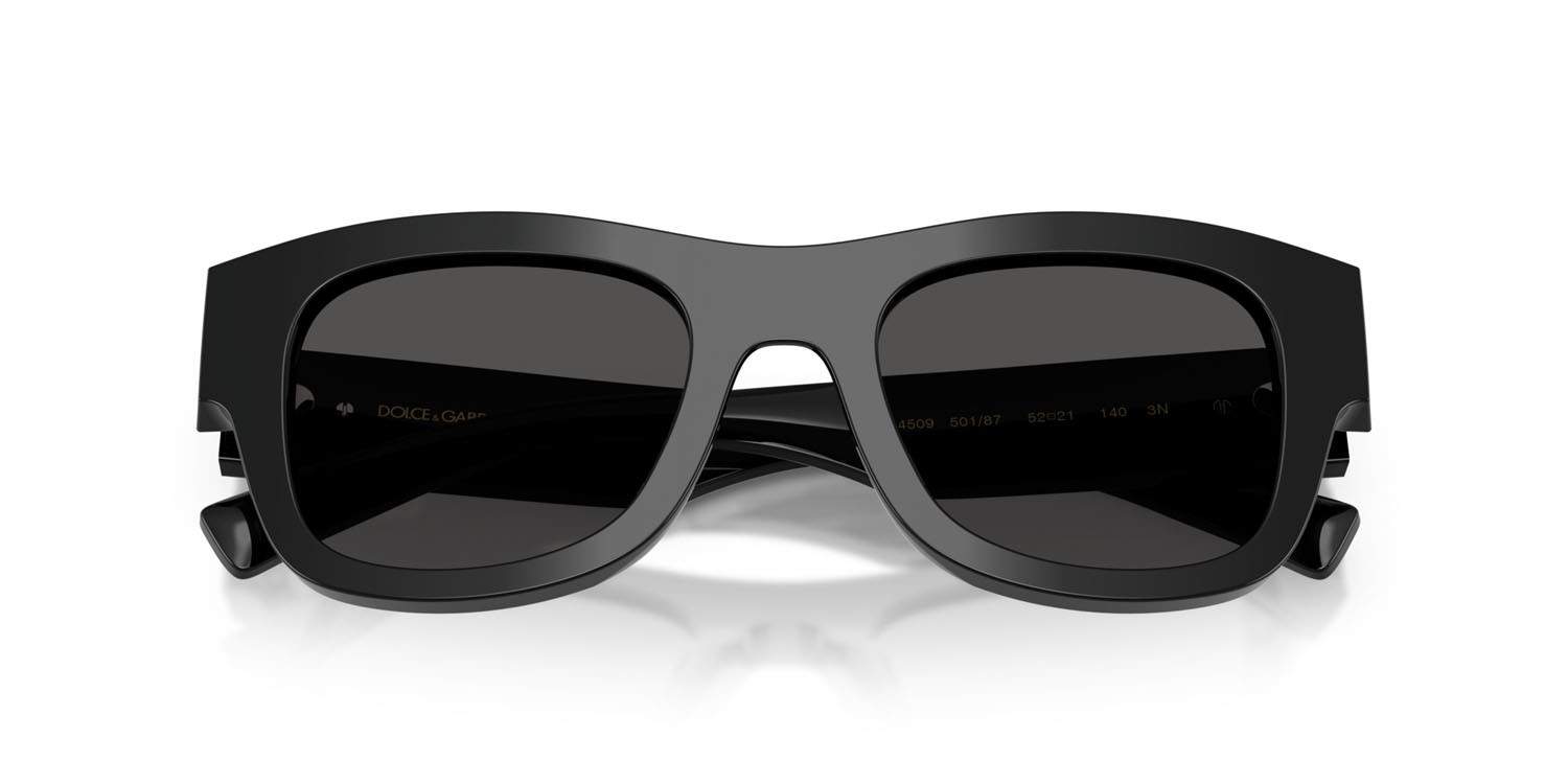 Occhiali da sole Dolce & Gabbana DG 4509 (501/87) colore nero forma quadrato lenti grigio scuro