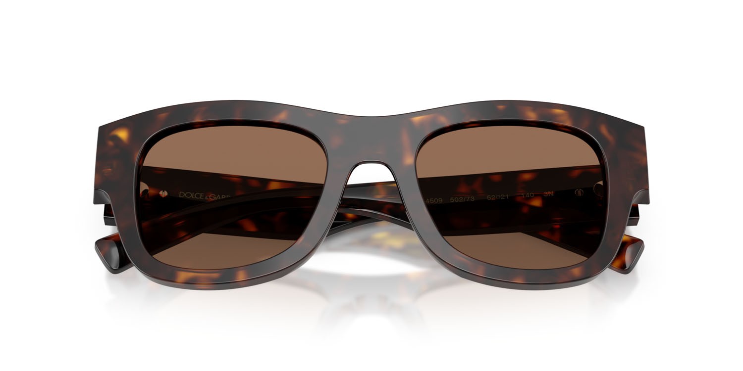 Occhiali da sole Dolce & Gabbana DG 4509 (502/73) colore havana forma quadrato lenti marrone scuro