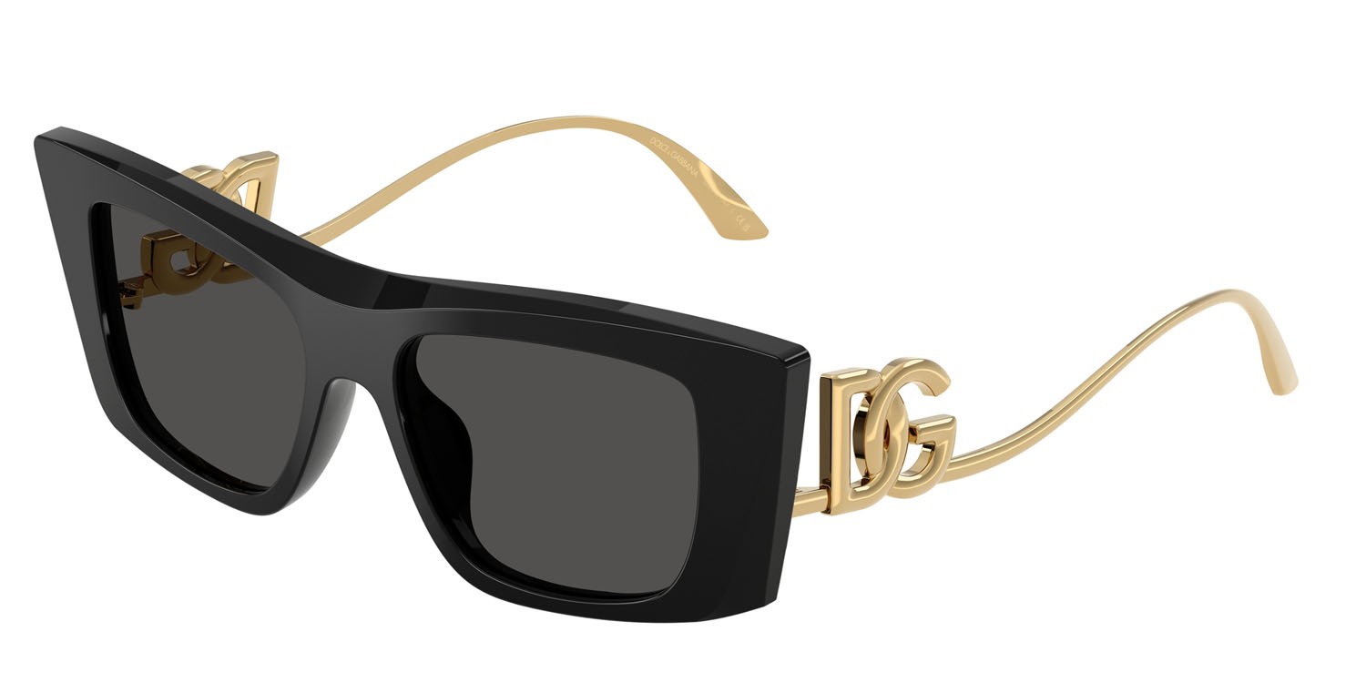 Occhiali da sole Dolce & Gabbana DG 4510 (501/87) colore nero forma cat eye lenti grigio scuro