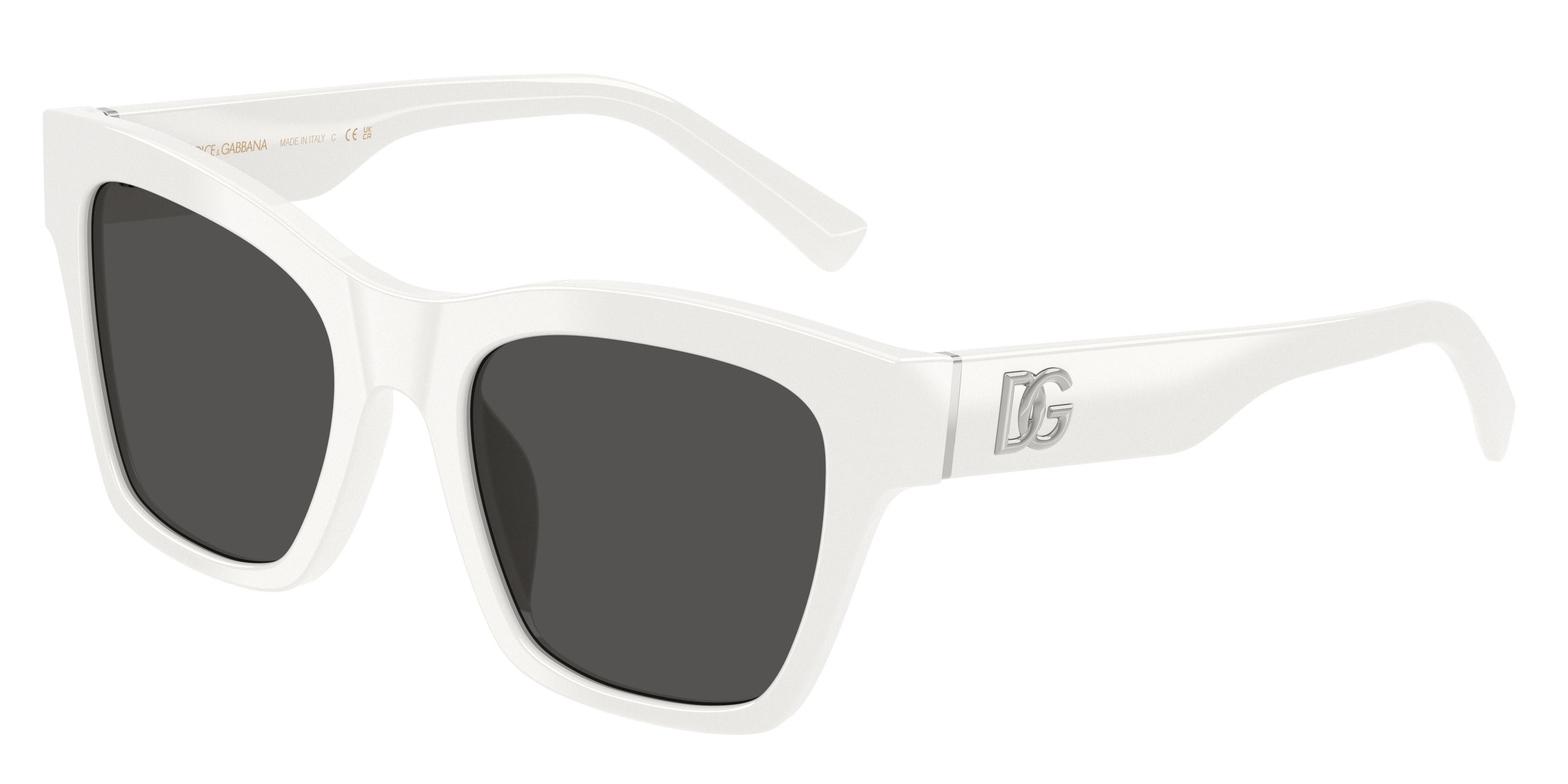 Occhiali da sole Dolce & Gabbana DG 4512 (331287) colore bianco forma quadrato lenti grigio scuro