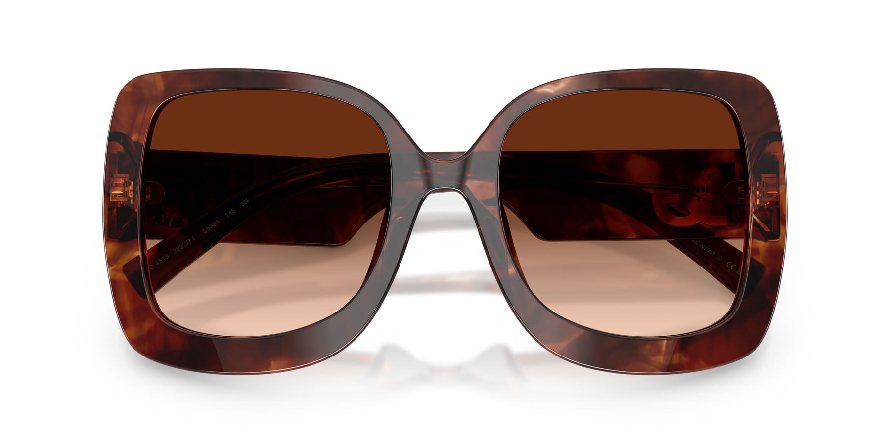 Sunglasses Dolce & Gabbana DG 4513 (322274) color havana rosso scuro shape square lenses marrone sfumato