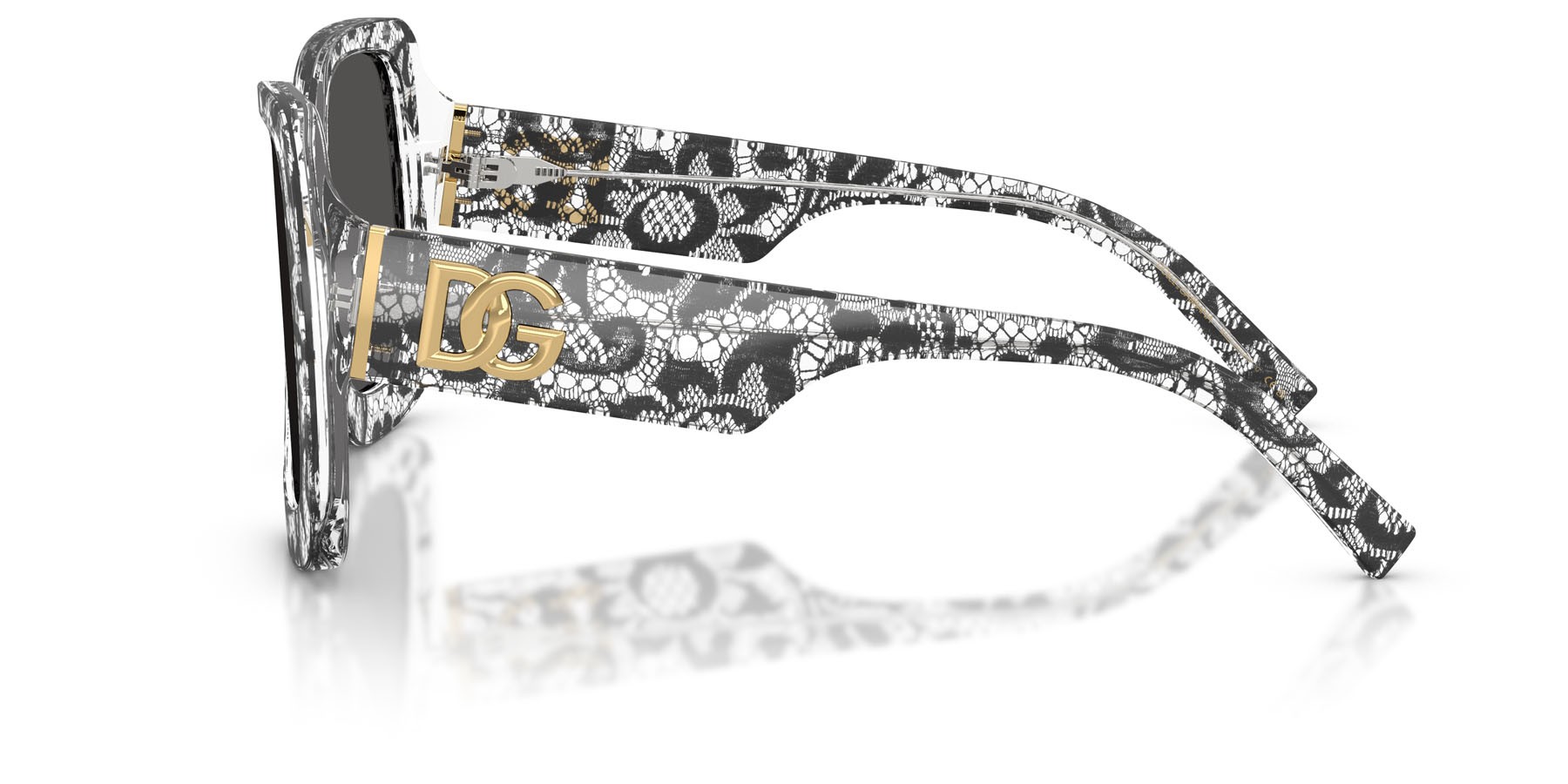 Sunglasses Dolce & Gabbana DG 4513 (328787) color pizzo nero shape square lenses grigio scuro