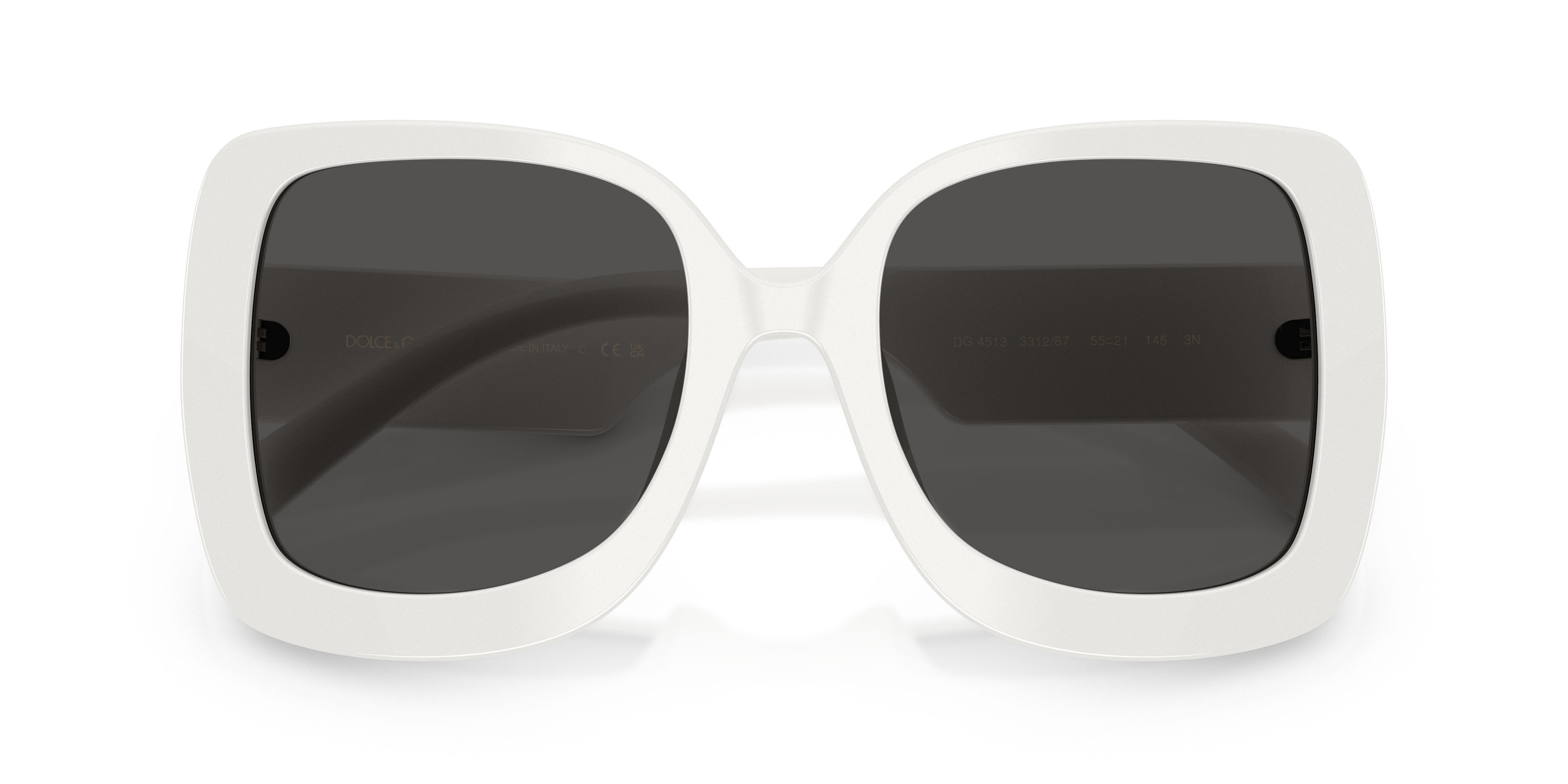 Sunglasses Dolce & Gabbana DG 4513 (331287) color bianco shape square lenses grigio scuro