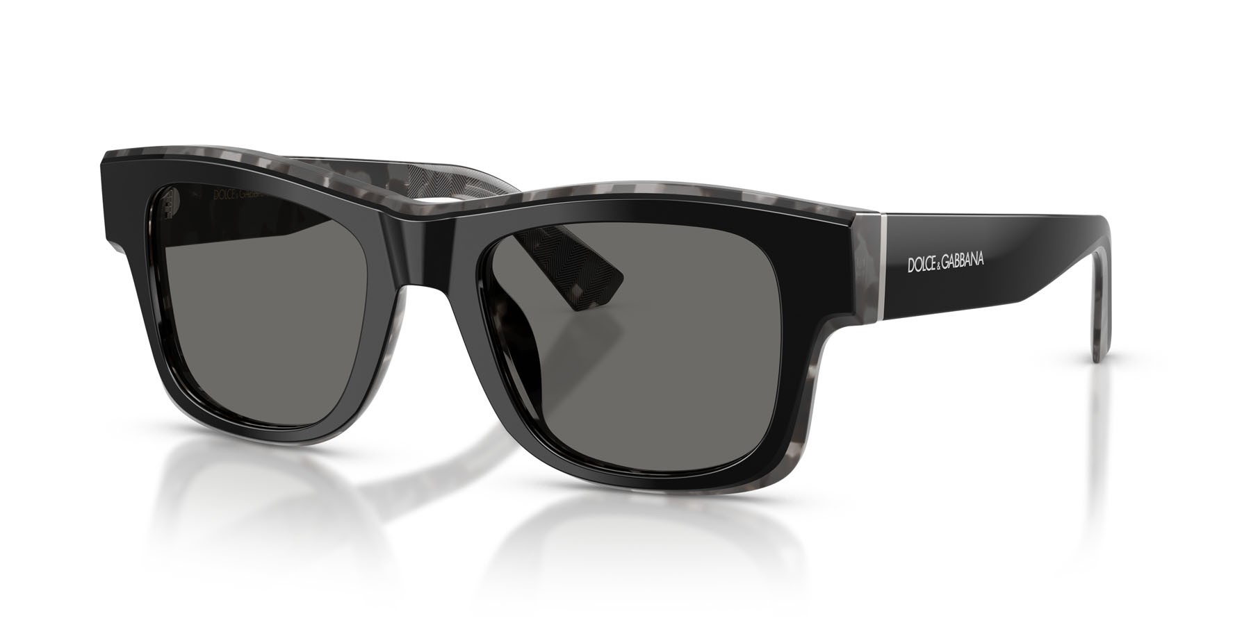 Occhiali da sole Dolce & Gabbana DG 4515 (3403/1) colore nero su havana grigio forma quadrato lenti grigio