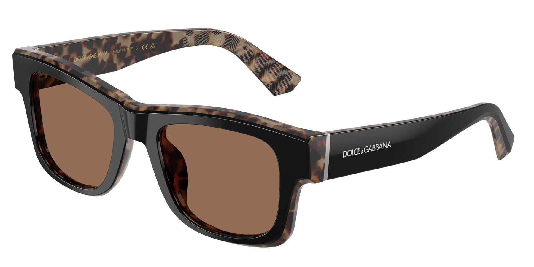Sunglasses Dolce & Gabbana DG 4515 (341773) color nero su rosso havana shape square lenses marrone scuro