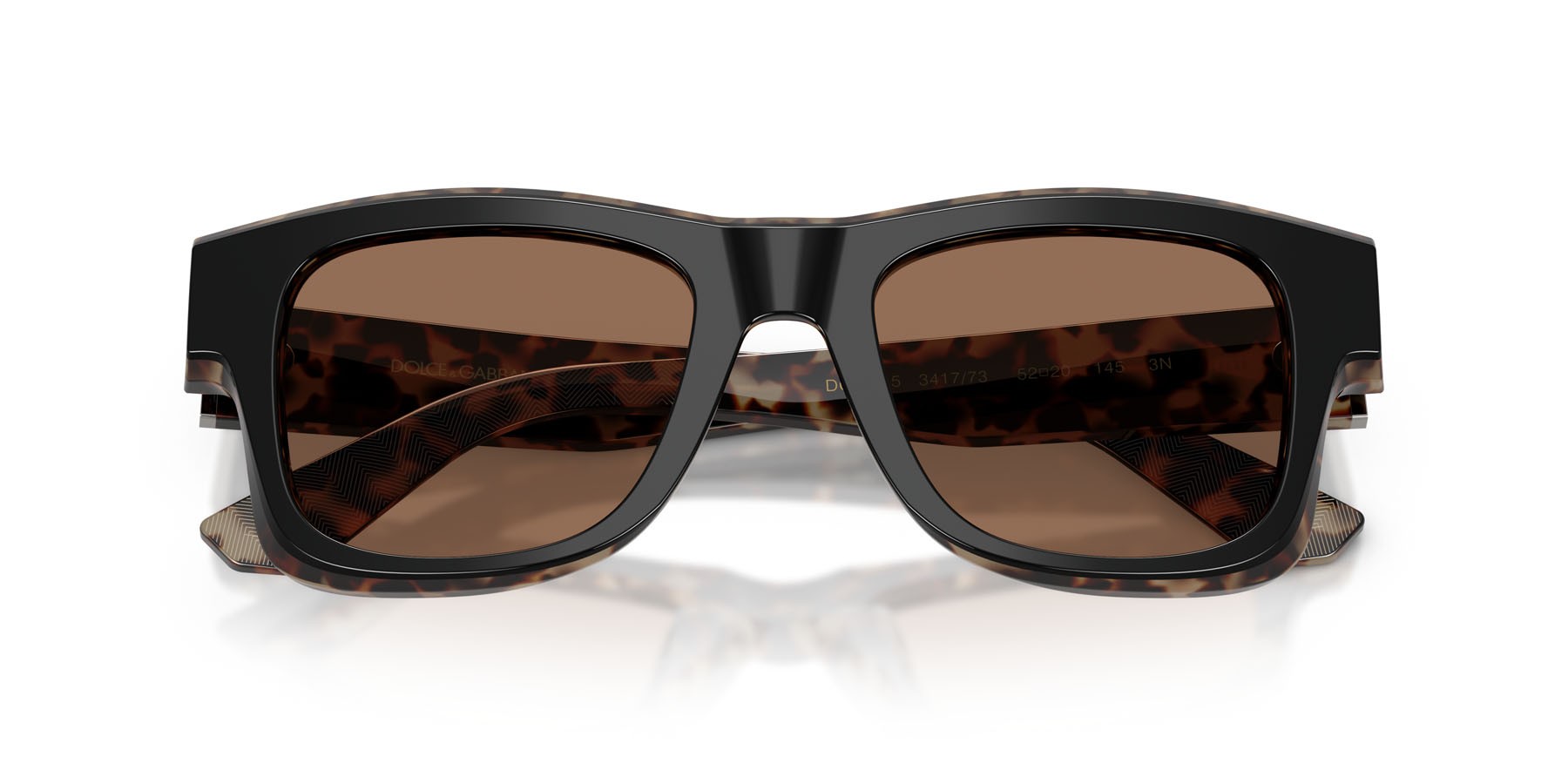 Sunglasses Dolce & Gabbana DG 4515 (341773) color nero su rosso havana shape square lenses marrone scuro