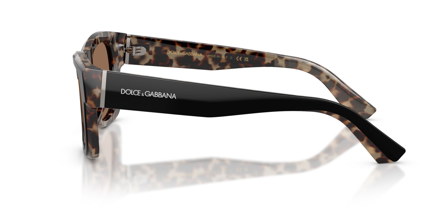 Sunglasses Dolce & Gabbana DG 4515 (341773) color nero su rosso havana shape square lenses marrone scuro