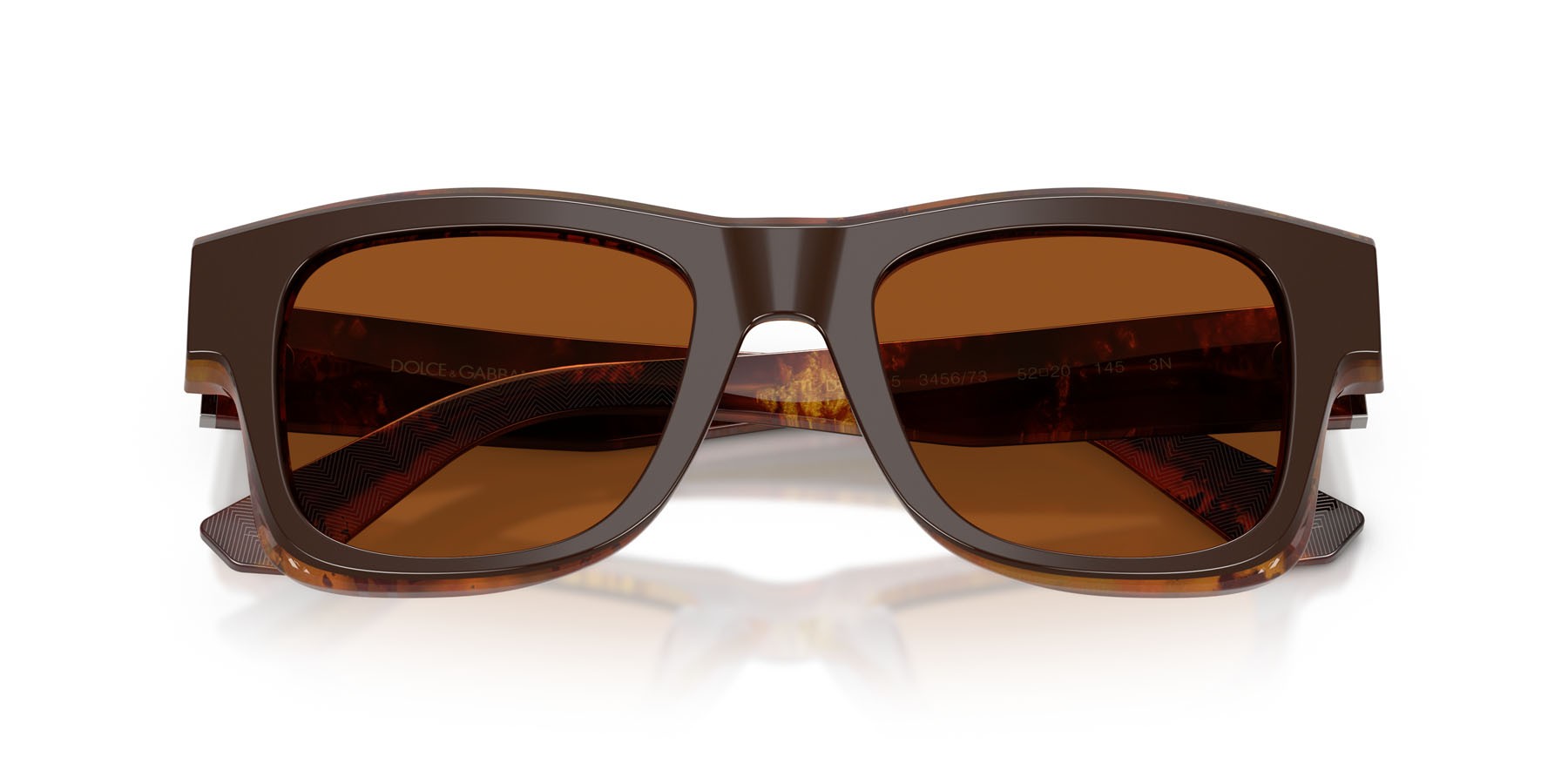 Occhiali da sole Dolce & Gabbana DG 4515 (345673) colore marrone top/oro perlato/marrone forma quadrato lenti marrone scuro