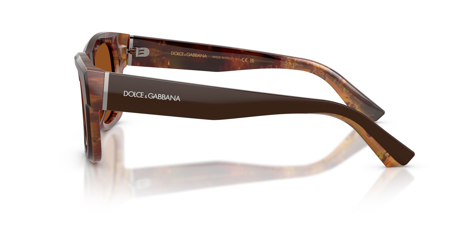 Occhiali da sole Dolce & Gabbana DG 4515 (345673) colore marrone top/oro perlato/marrone forma quadrato lenti marrone scuro