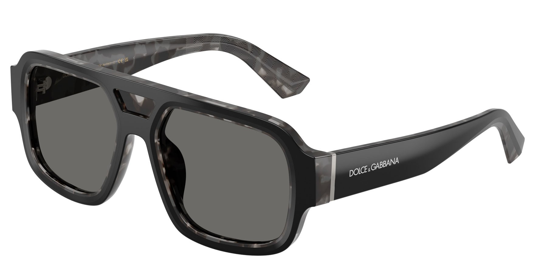 Occhiali da sole Dolce & Gabbana DG 4516 (3403/1) colore nero su havana grigio forma quadrato lenti grigio