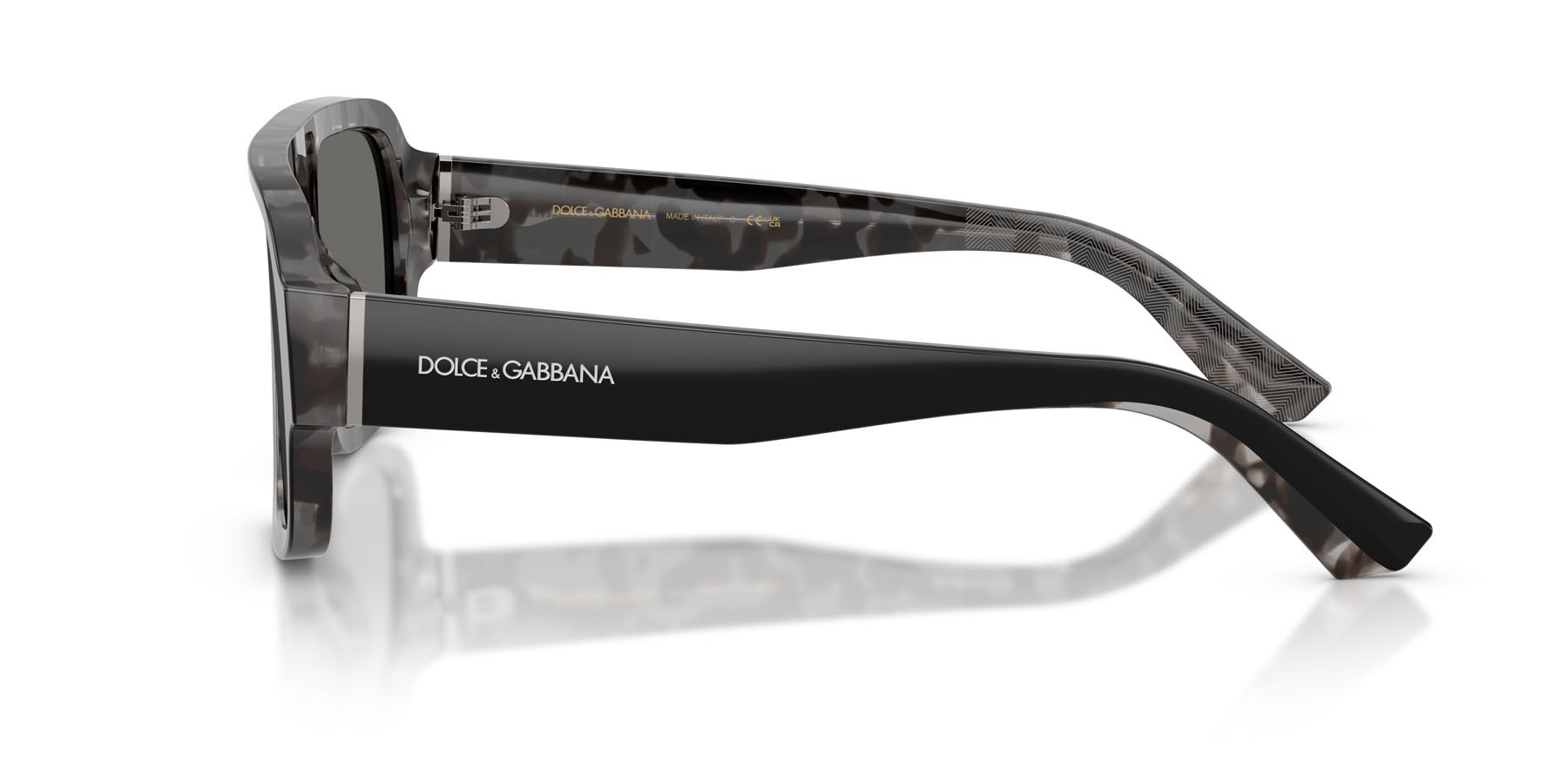 Occhiali da sole Dolce & Gabbana DG 4516 (3403/1) colore nero su havana grigio forma quadrato lenti grigio