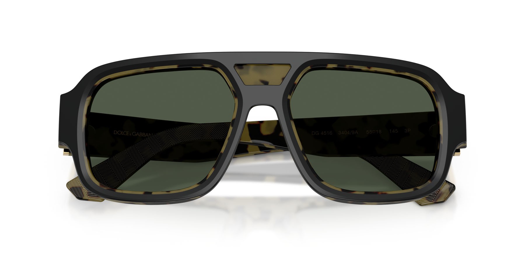 Sunglasses Dolce & Gabbana DG 4516 (34049A) color nero su havana giallo shape square lenses polar verde scuro