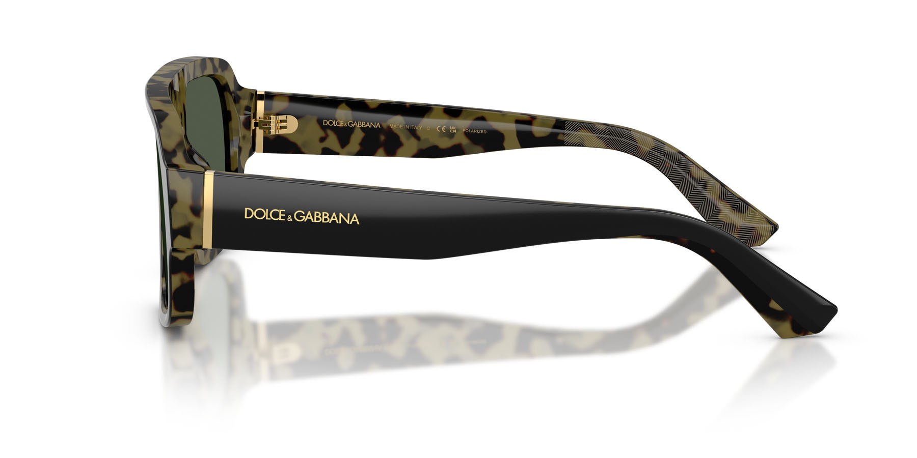 Sunglasses Dolce & Gabbana DG 4516 (34049A) color nero su havana giallo shape square lenses polar verde scuro