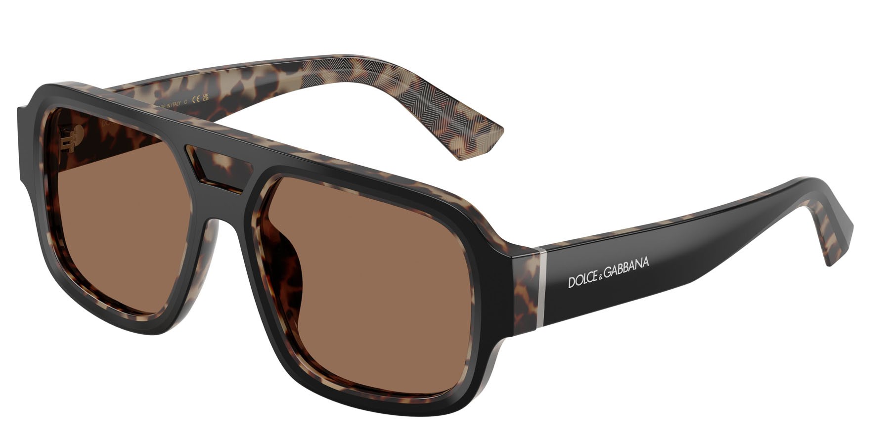 Occhiali da sole Dolce & Gabbana DG 4516 (341773) colore nero su rosso havana forma quadrato lenti marrone scuro