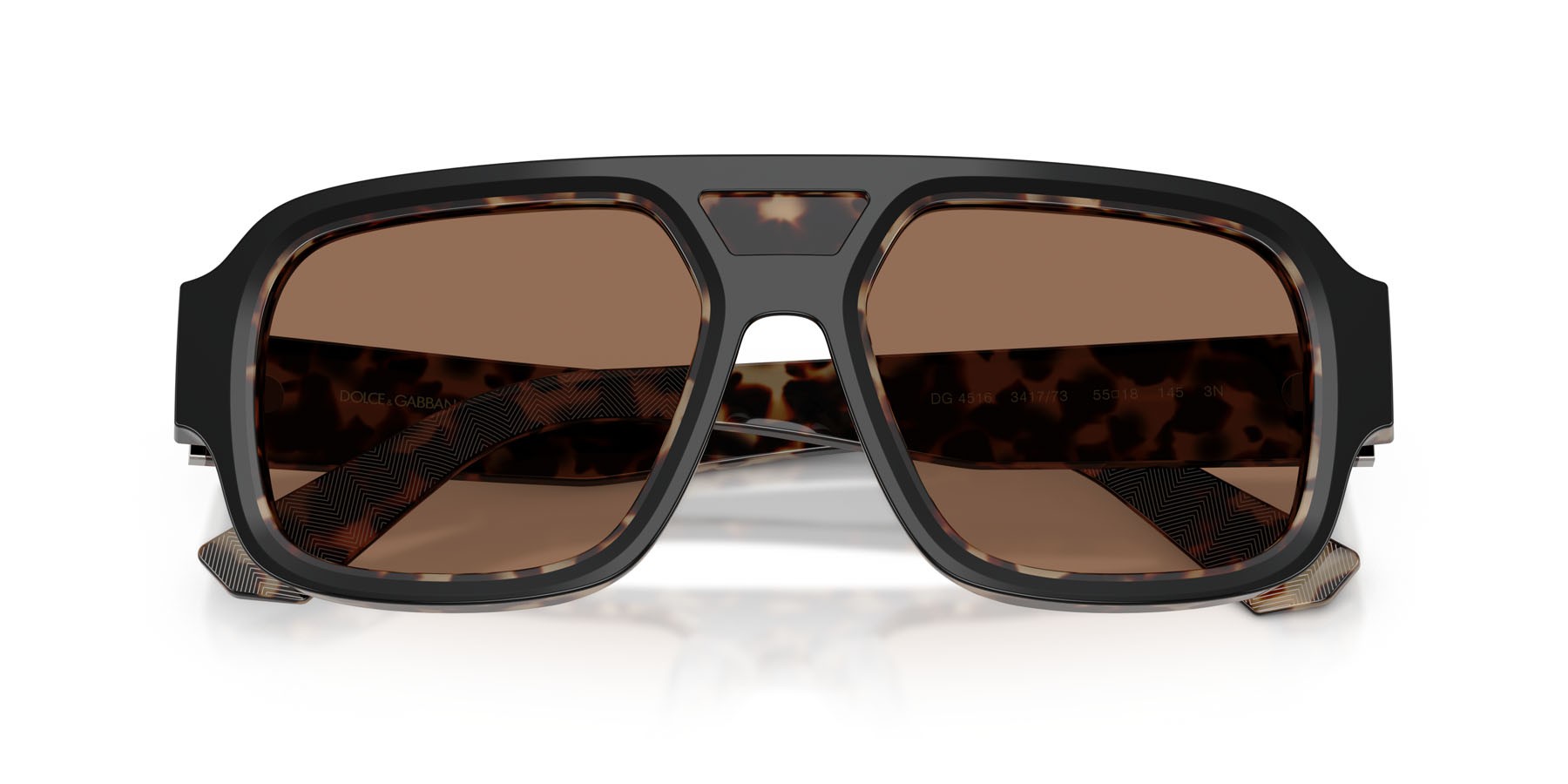 Occhiali da sole Dolce & Gabbana DG 4516 (341773) colore nero su rosso havana forma quadrato lenti marrone scuro