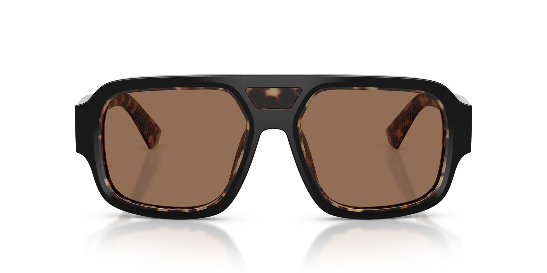Occhiali da sole Dolce & Gabbana DG 4516 (341773) colore nero su rosso havana forma quadrato lenti marrone scuro
