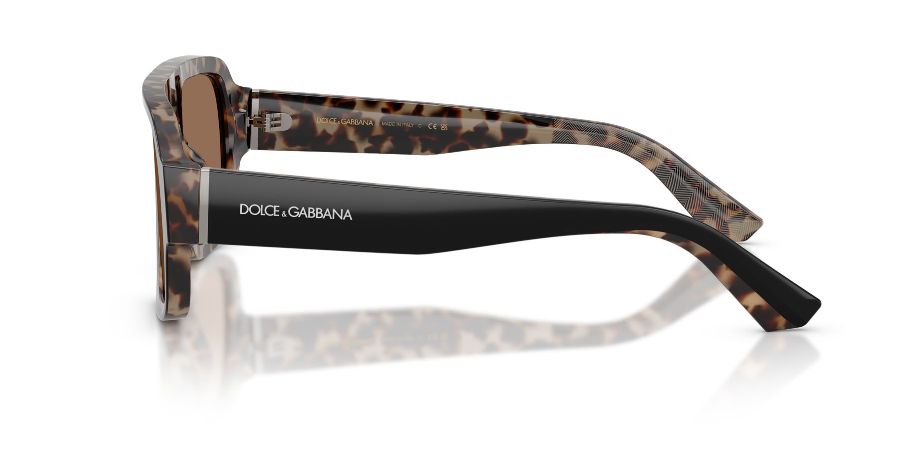 Occhiali da sole Dolce & Gabbana DG 4516 (341773) colore nero su rosso havana forma quadrato lenti marrone scuro