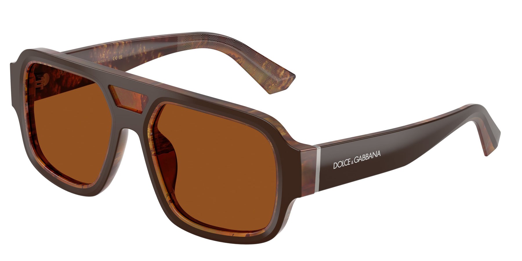 Occhiali da sole Dolce & Gabbana DG 4516 (345673) colore top brown/pearl gold & brown forma quadrato lenti marrone scuro