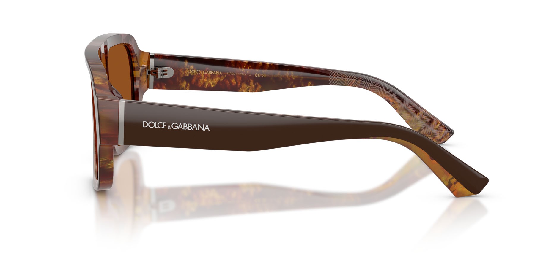 Occhiali da sole Dolce & Gabbana DG 4516 (345673) colore top brown/pearl gold & brown forma quadrato lenti marrone scuro
