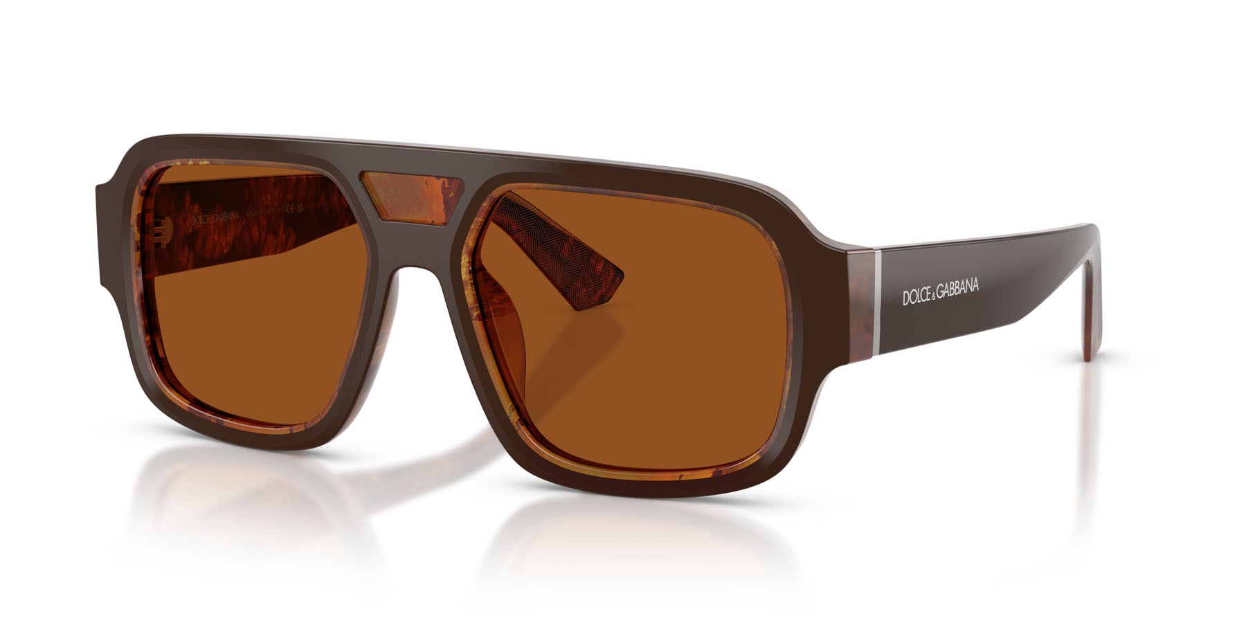 Occhiali da sole Dolce & Gabbana DG 4516 (345673) colore top brown/pearl gold & brown forma quadrato lenti marrone scuro