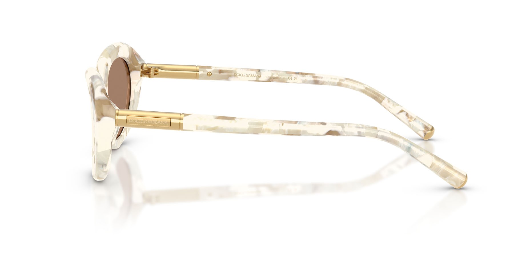 Occhiali da sole Dolce & Gabbana DG 4519 (346173) colore pearl havana cream forma ovale lenti marrone tinta unita