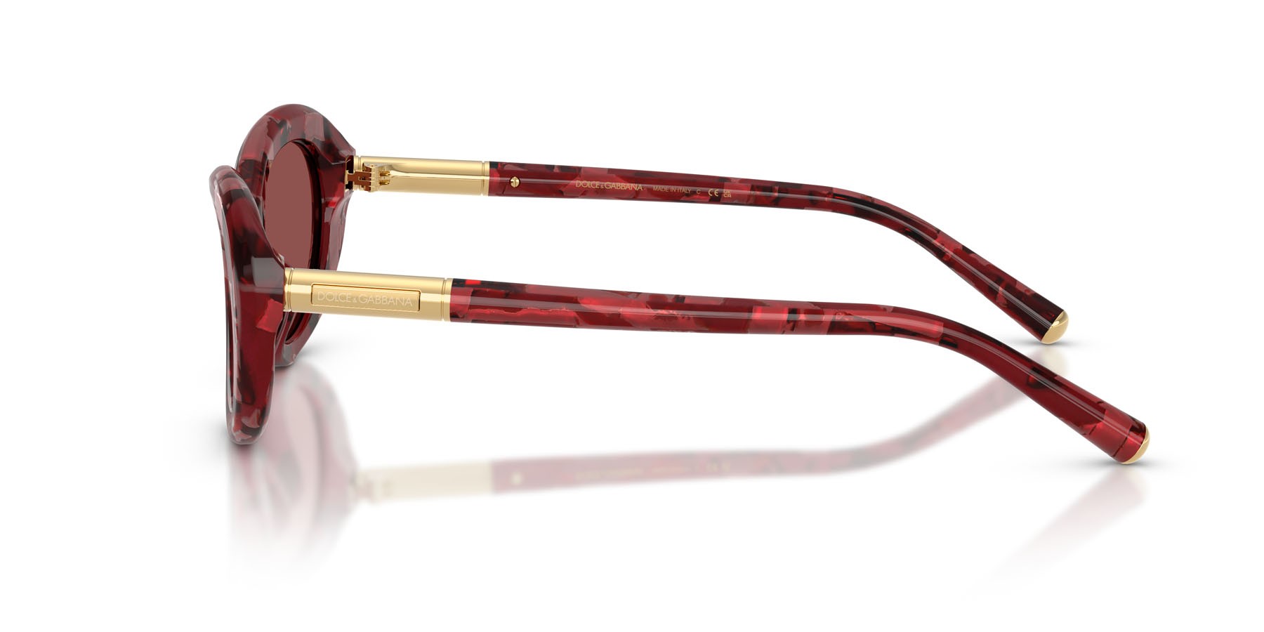 Sunglasses Dolce & Gabbana DG 4519 (346375) color pearl havana red shape oval lenses violetto scuro