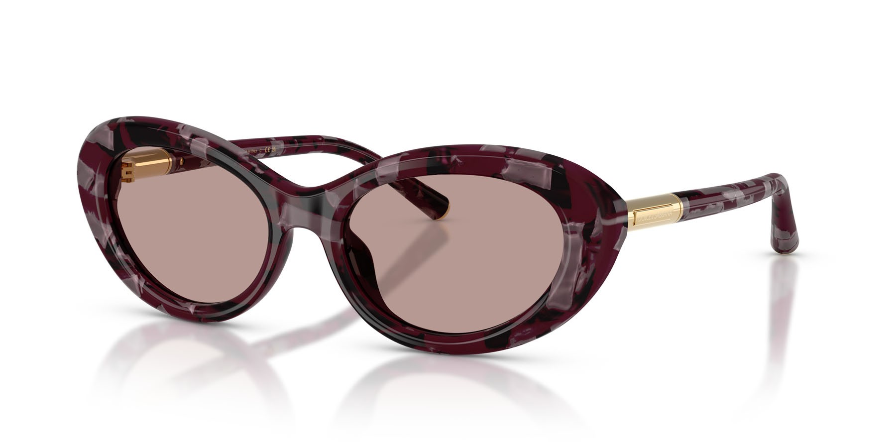 Occhiali da sole Dolce & Gabbana DG 4519 (34647N) colore pearl havana purple forma ovale lenti viola chiaro/marrone