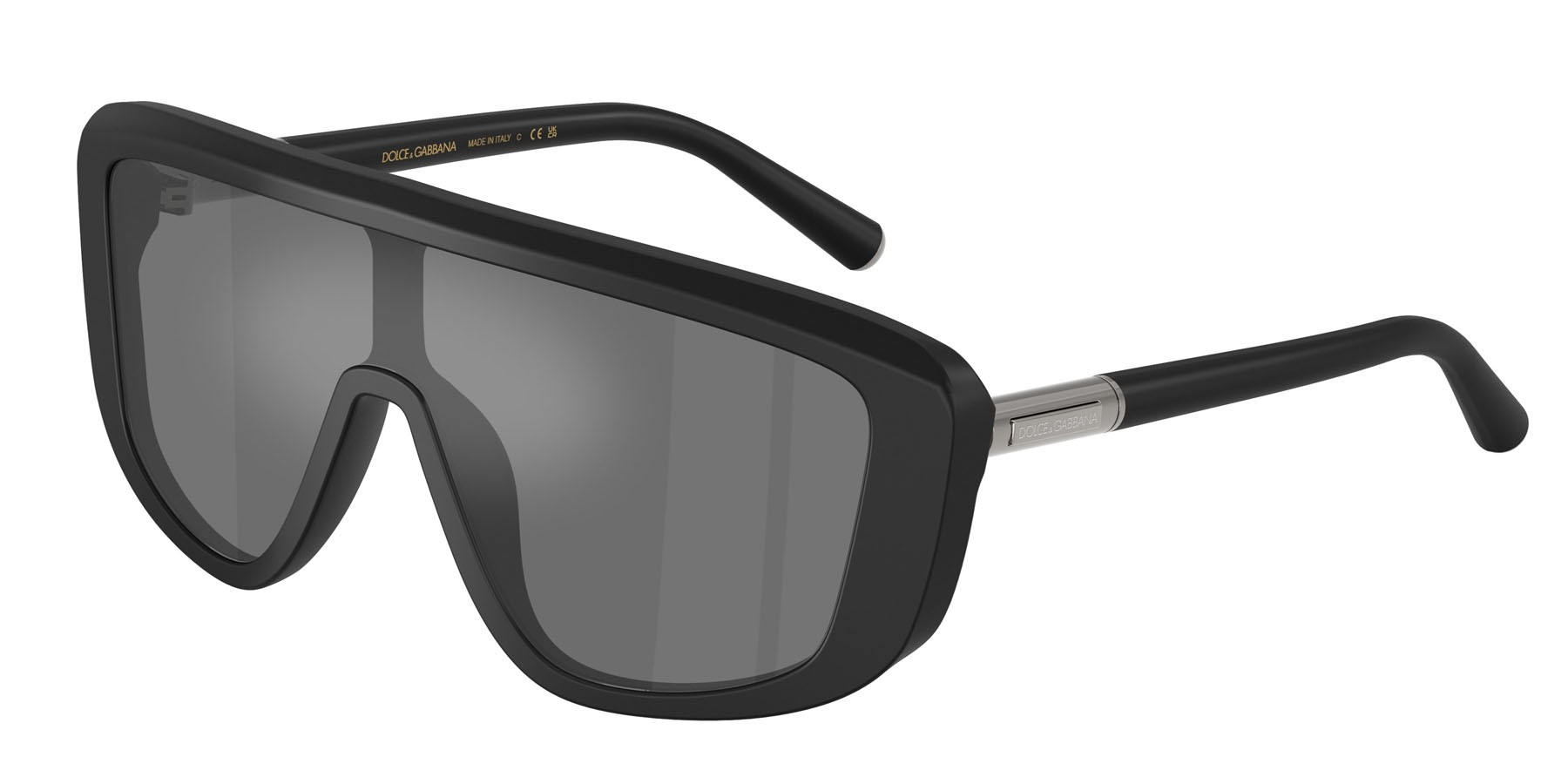 Occhiali da sole Dolce & Gabbana DG 4520 (25256G) colore nero opaco forma rettangolare lenti grigio nero specchiato