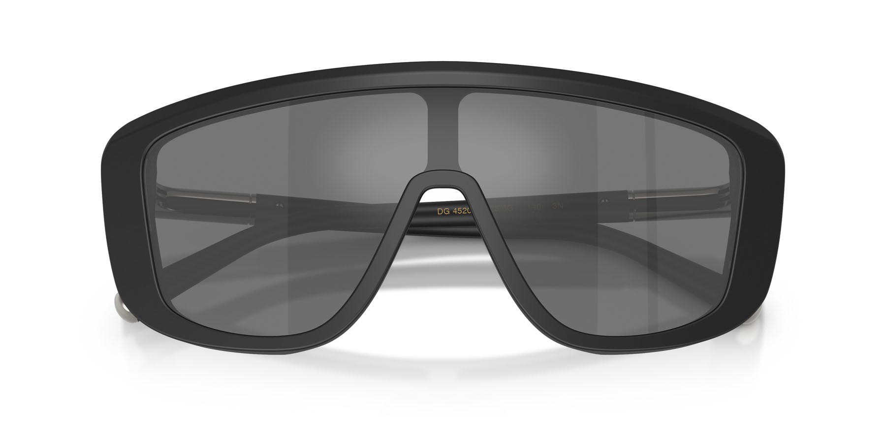 Occhiali da sole Dolce & Gabbana DG 4520 (25256G) colore nero opaco forma rettangolare lenti grigio nero specchiato