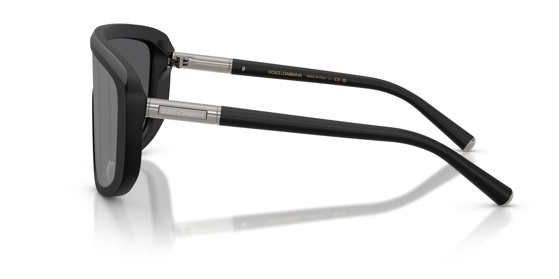Occhiali da sole Dolce & Gabbana DG 4520 (25256G) colore nero opaco forma rettangolare lenti grigio nero specchiato