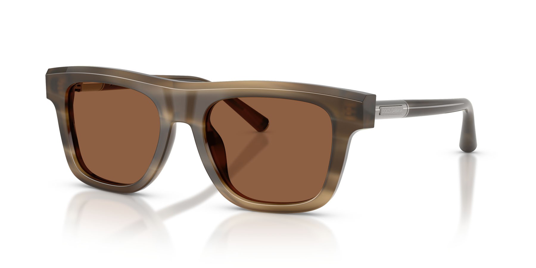 Occhiali da sole Dolce & Gabbana DG 4521 (3200OK) colore tabacco striato forma quadrato lenti bronzo