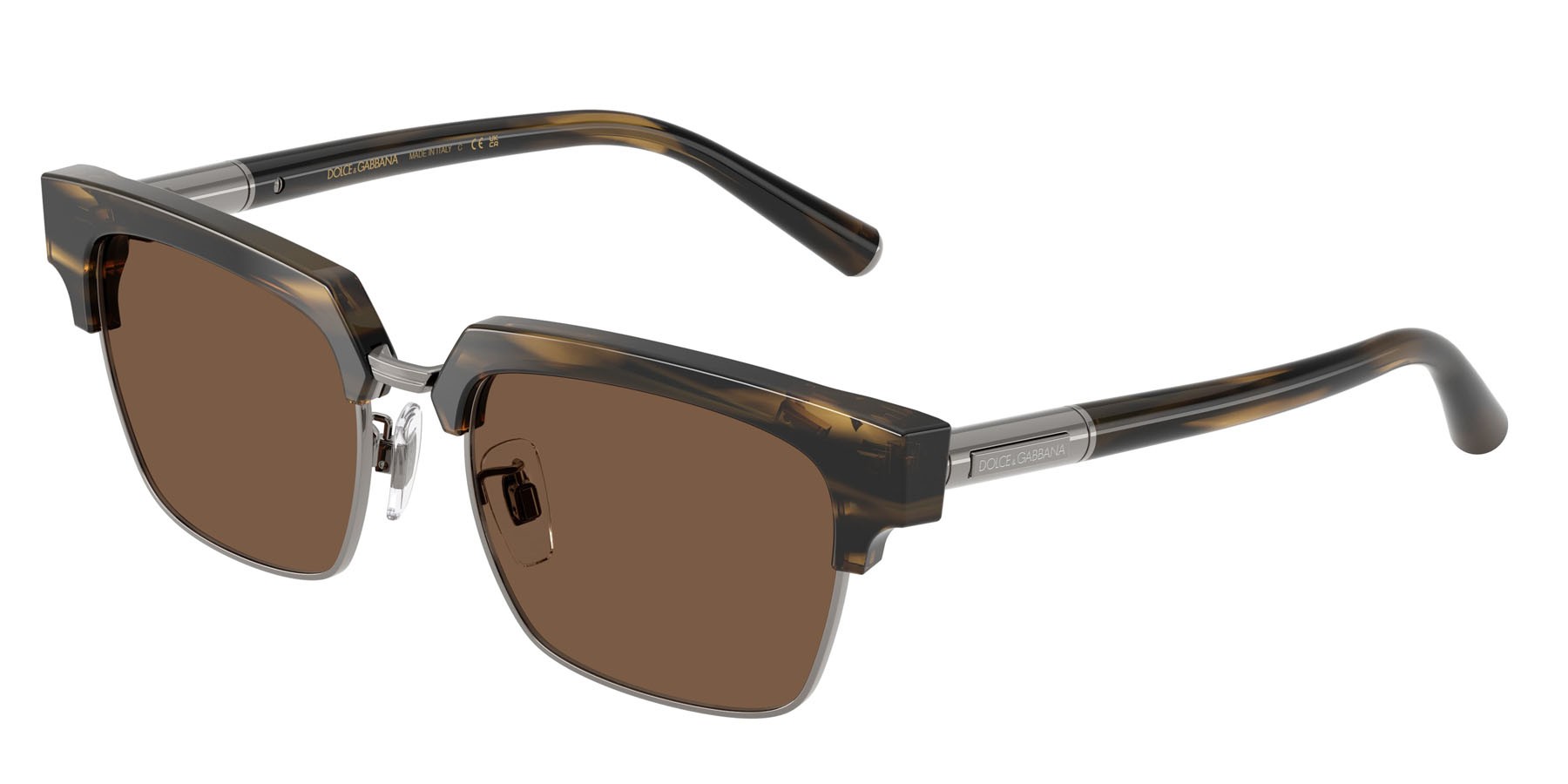 Sunglasses Dolce & Gabbana DG 4522 (306373) color striato marrone shape square lenses marrone