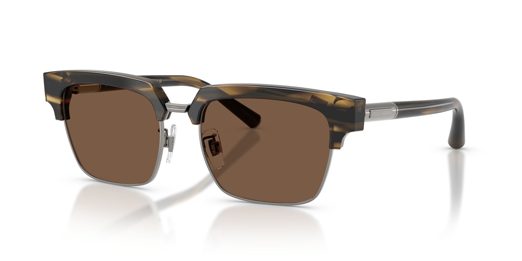 Sunglasses Dolce & Gabbana DG 4522 (306373) color striato marrone shape square lenses marrone