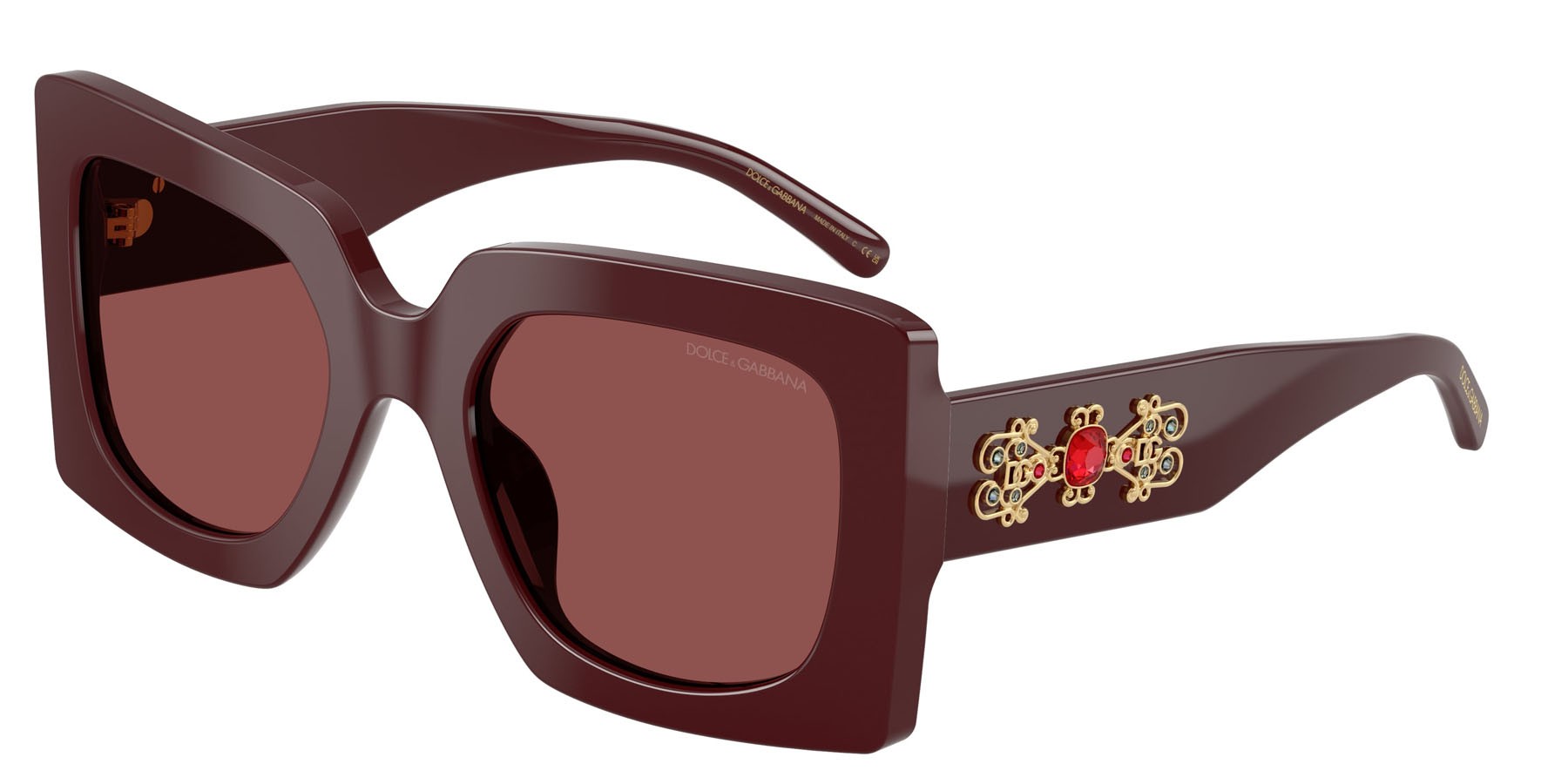 Occhiali da sole Dolce & Gabbana DG 4525B (309175) colore bordeaux forma quadrato lenti violetto scuro