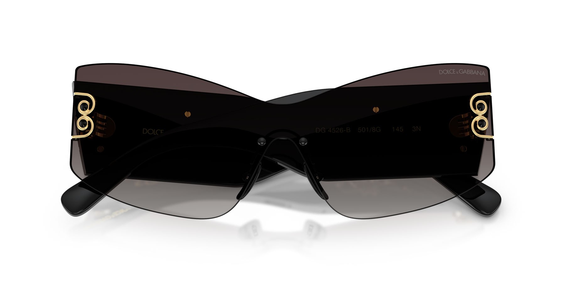 Sunglasses Dolce & Gabbana DG 4526B (501/8G) color nero shape cat eye lenses sfumato grigio