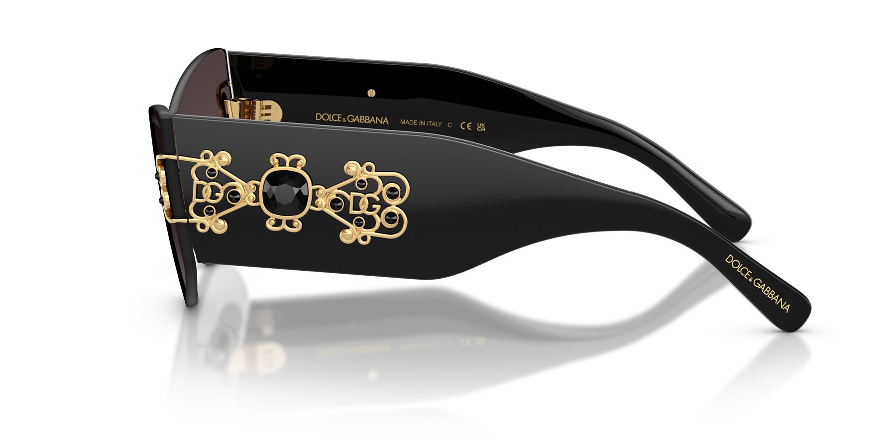 Sunglasses Dolce & Gabbana DG 4526B (501/8G) color nero shape cat eye lenses sfumato grigio