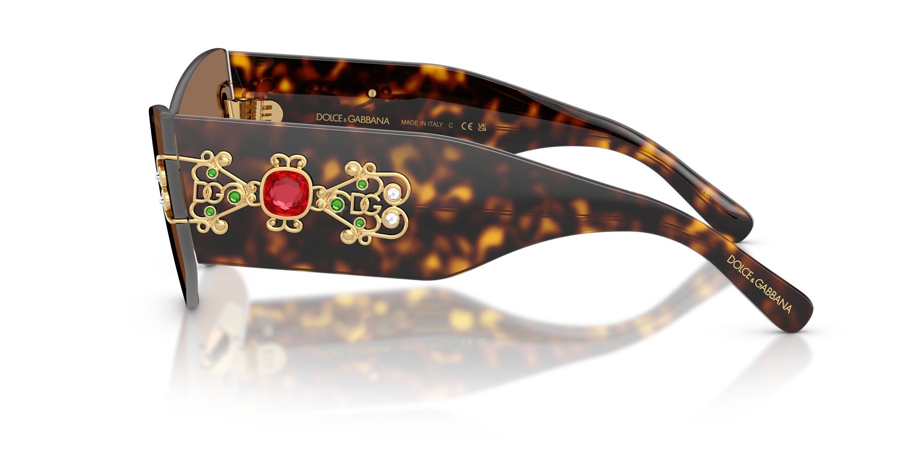 Occhiali da sole Dolce & Gabbana DG 4526B (502/73) colore havana forma cat eye lenti marrone scuro