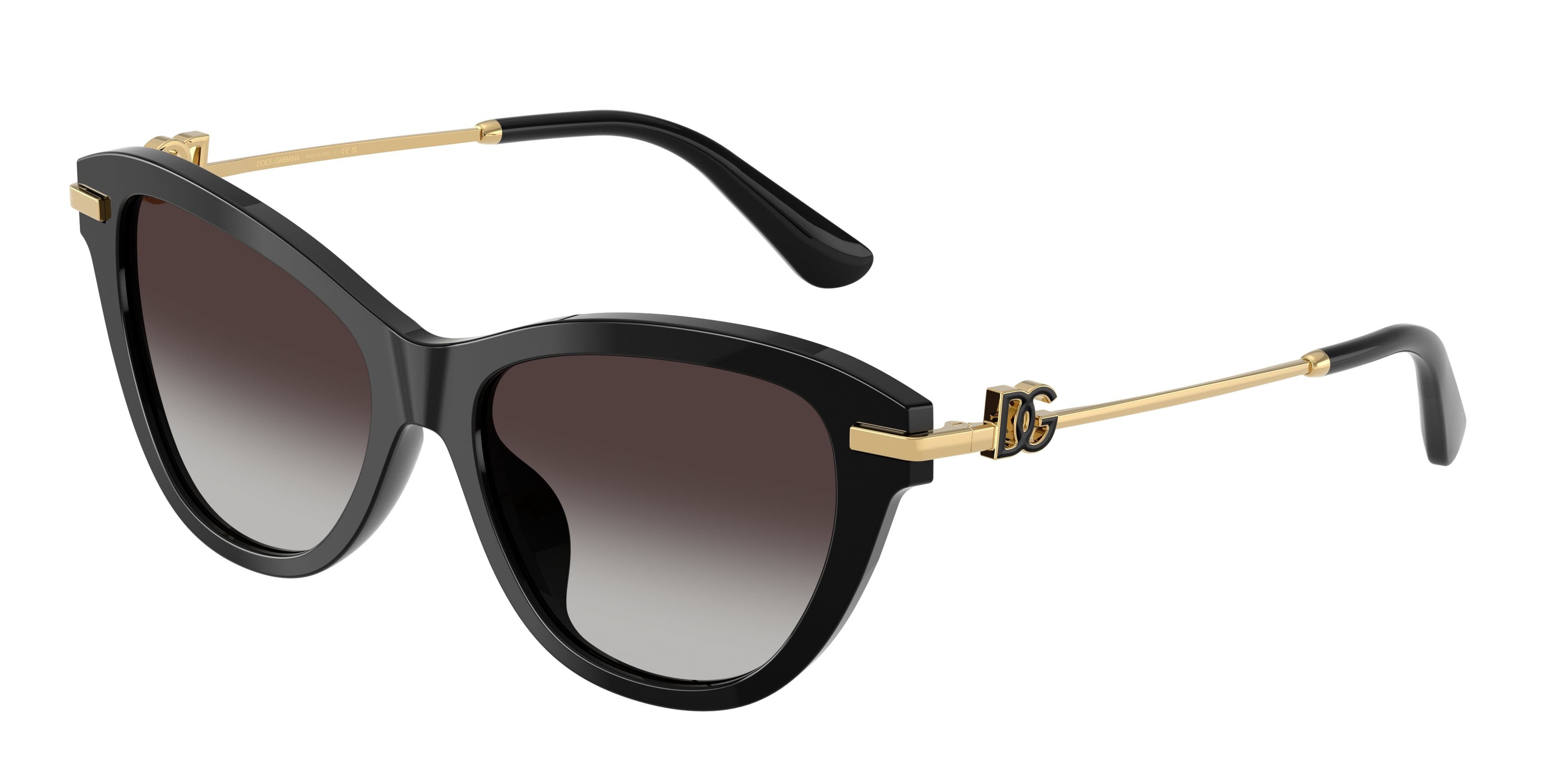 Occhiali da sole Dolce & Gabbana DG 4534 (501/8G) colore nero forma farfalla lenti grigio chiaro sfumato nero