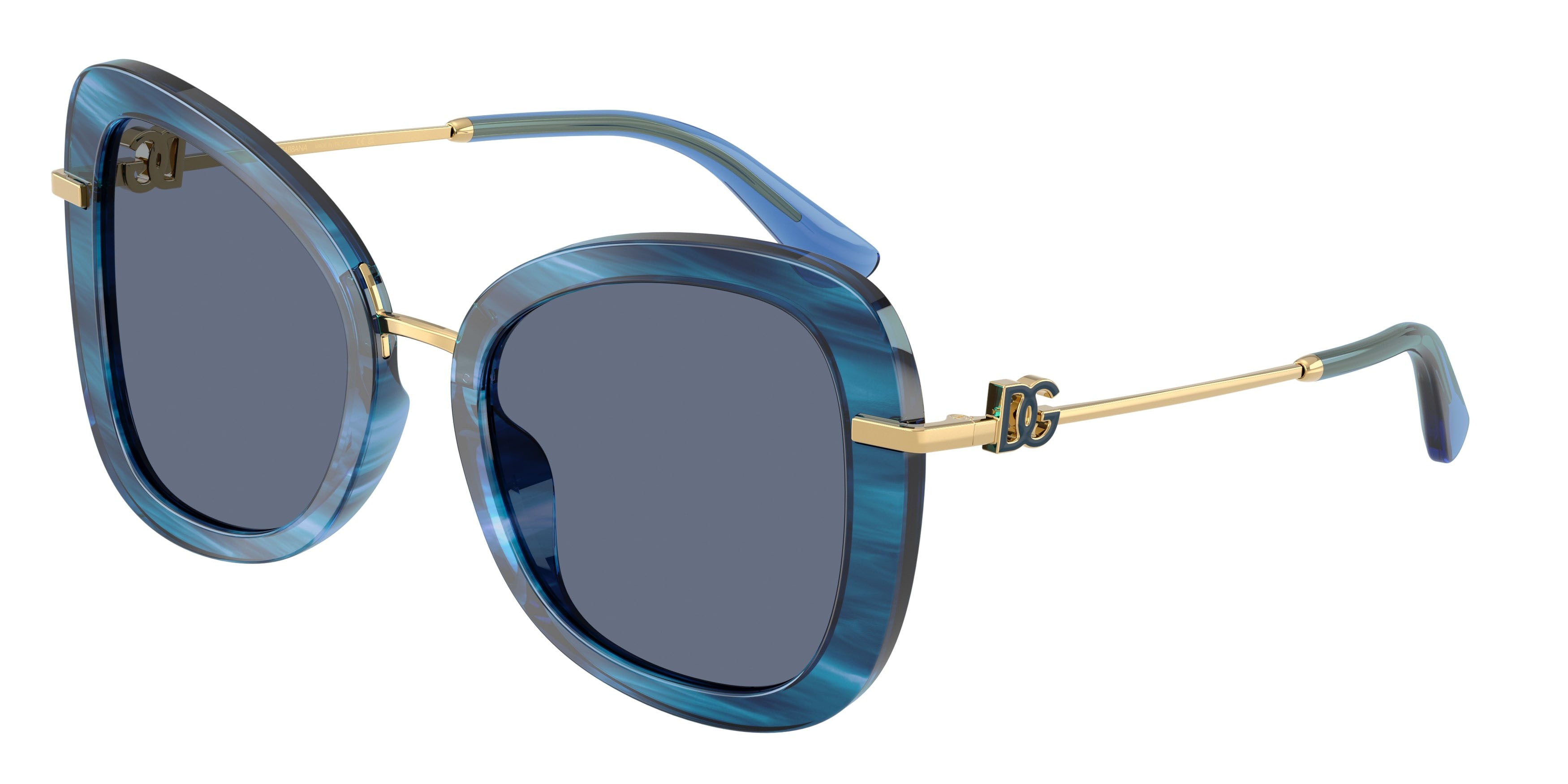 Sunglasses Dolce & Gabbana DG 4535 (347272) color striato blu shape butterfly lenses blu