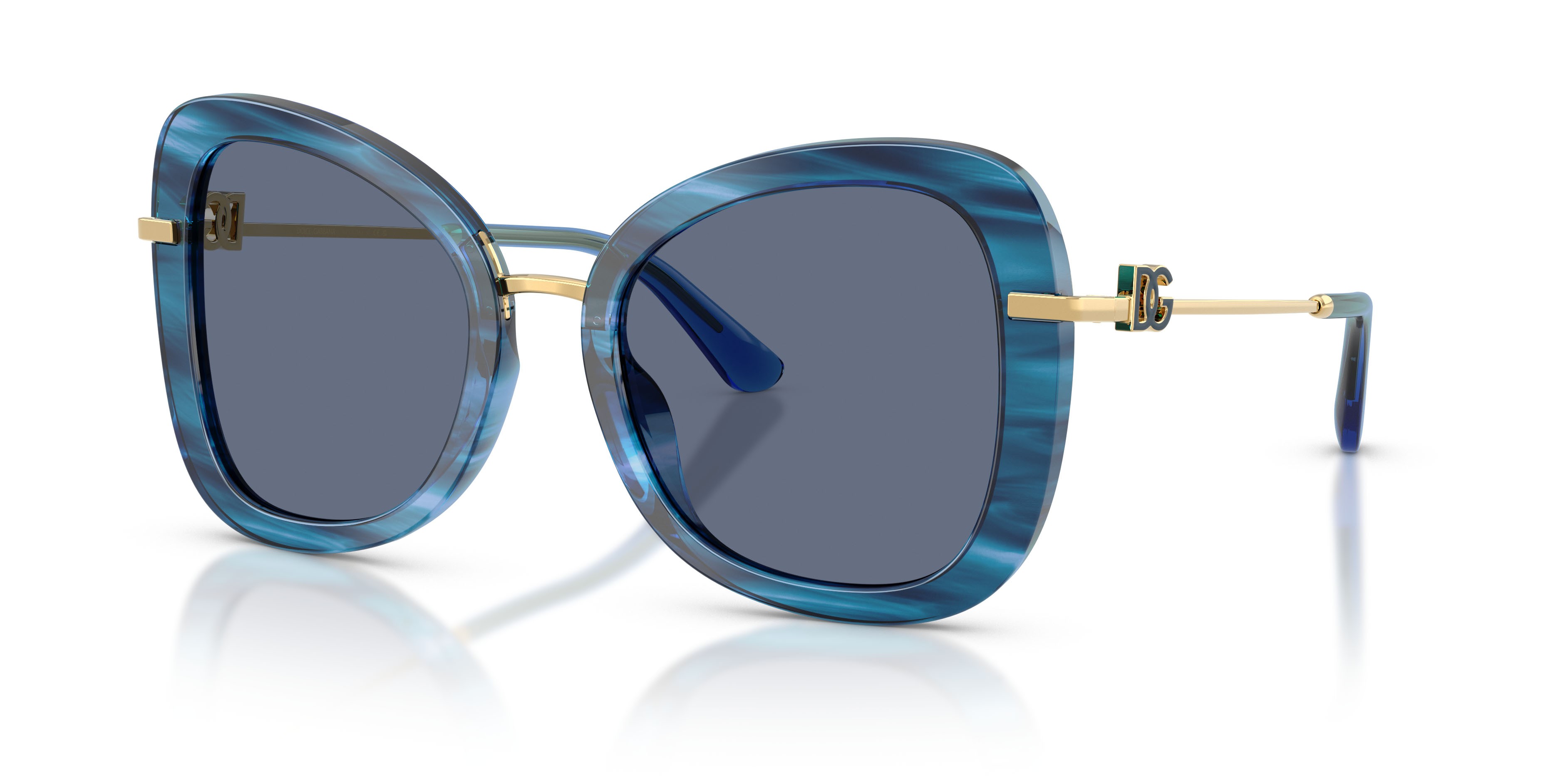 Sunglasses Dolce & Gabbana DG 4535 (347272) color striato blu shape butterfly lenses blu