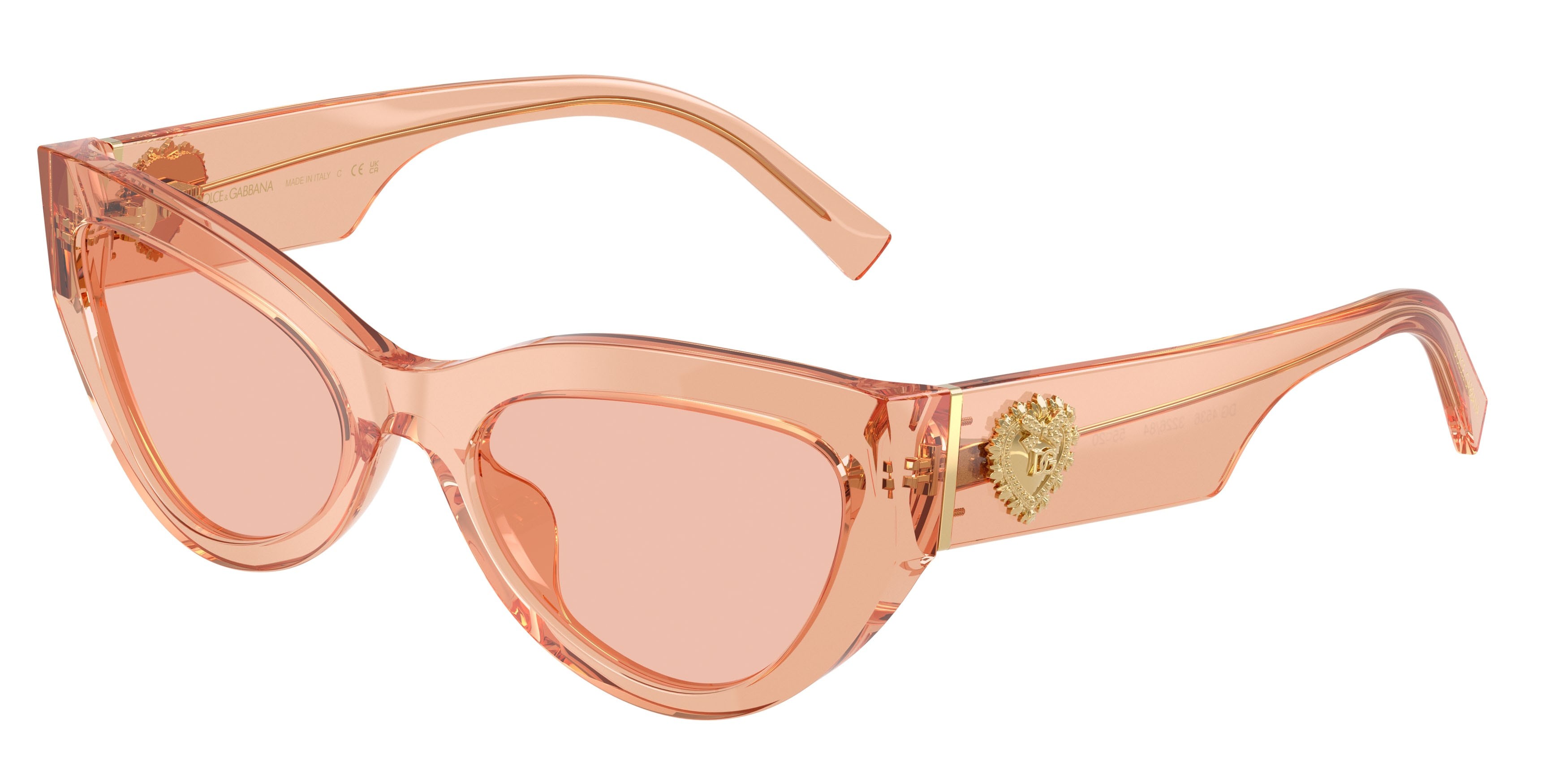 Occhiali da sole Dolce & Gabbana DG 4536 (322684) colore nude trasparente forma cat eye lenti rosa scuro