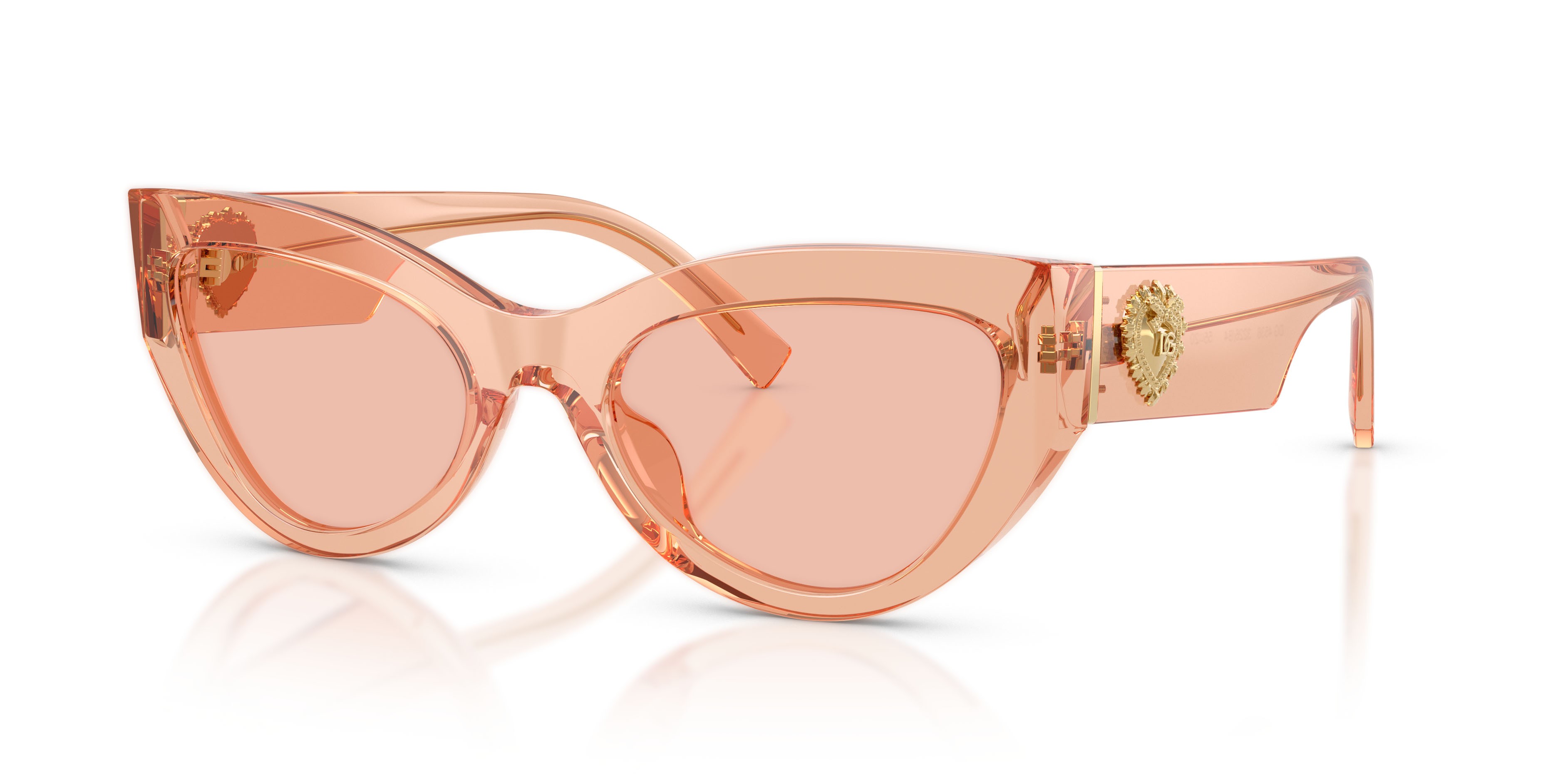 Occhiali da sole Dolce & Gabbana DG 4536 (322684) colore nude trasparente forma cat eye lenti rosa scuro