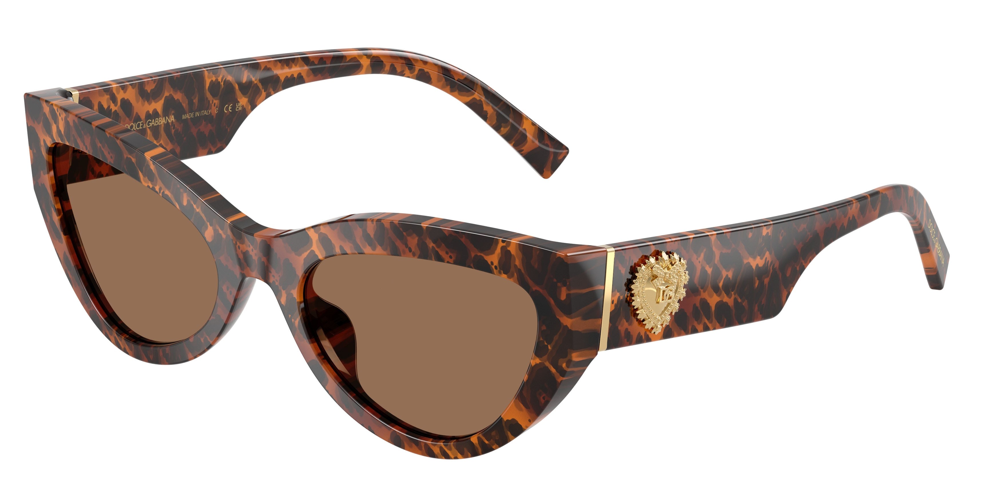Occhiali da sole Dolce & Gabbana DG 4536 (347073) colore leo transparent forma cat eye lenti marrone scuro