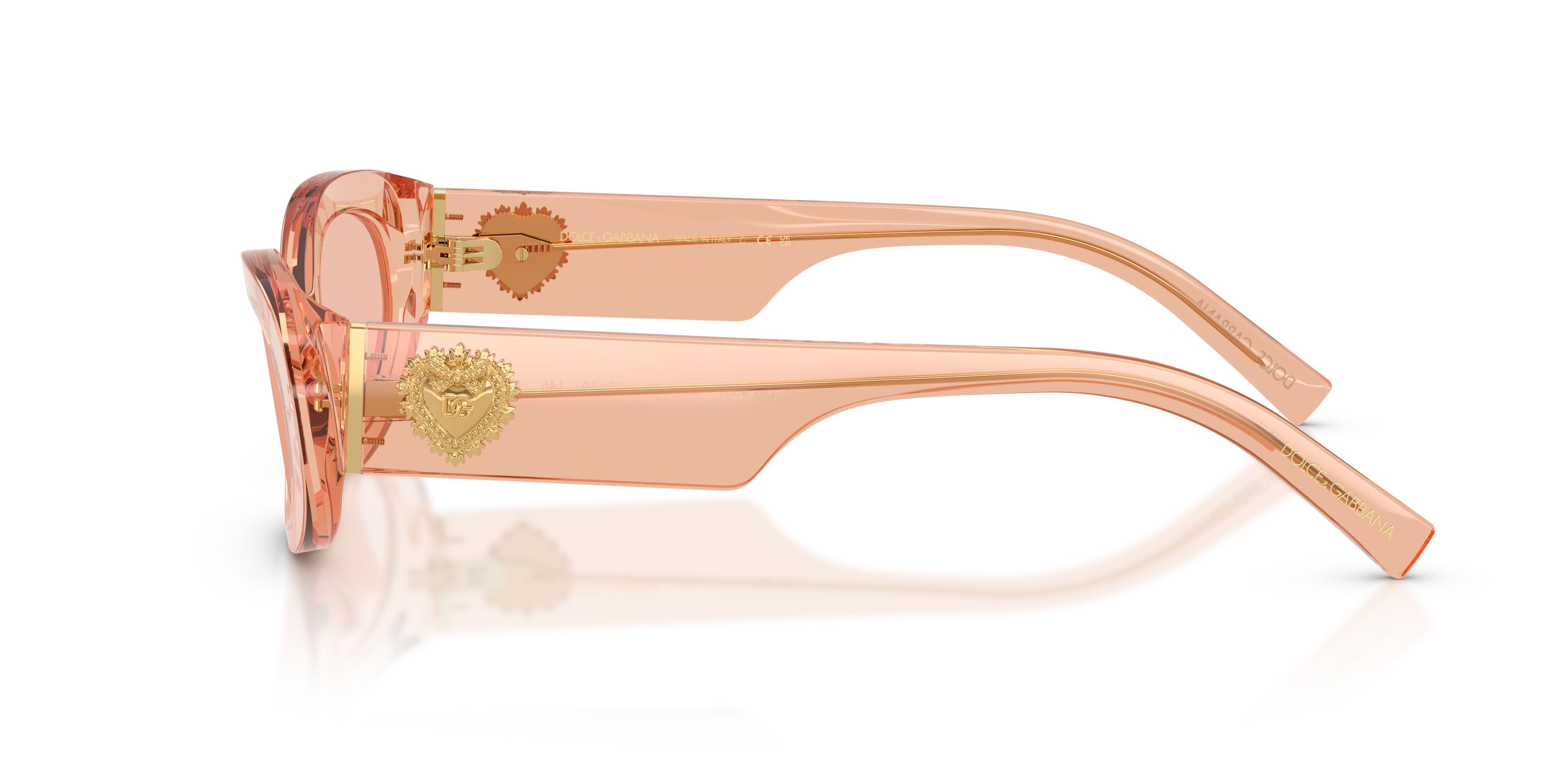 Sunglasses Dolce & Gabbana DG 4537 (322684) color nude trasparente shape oval lenses rosa scuro