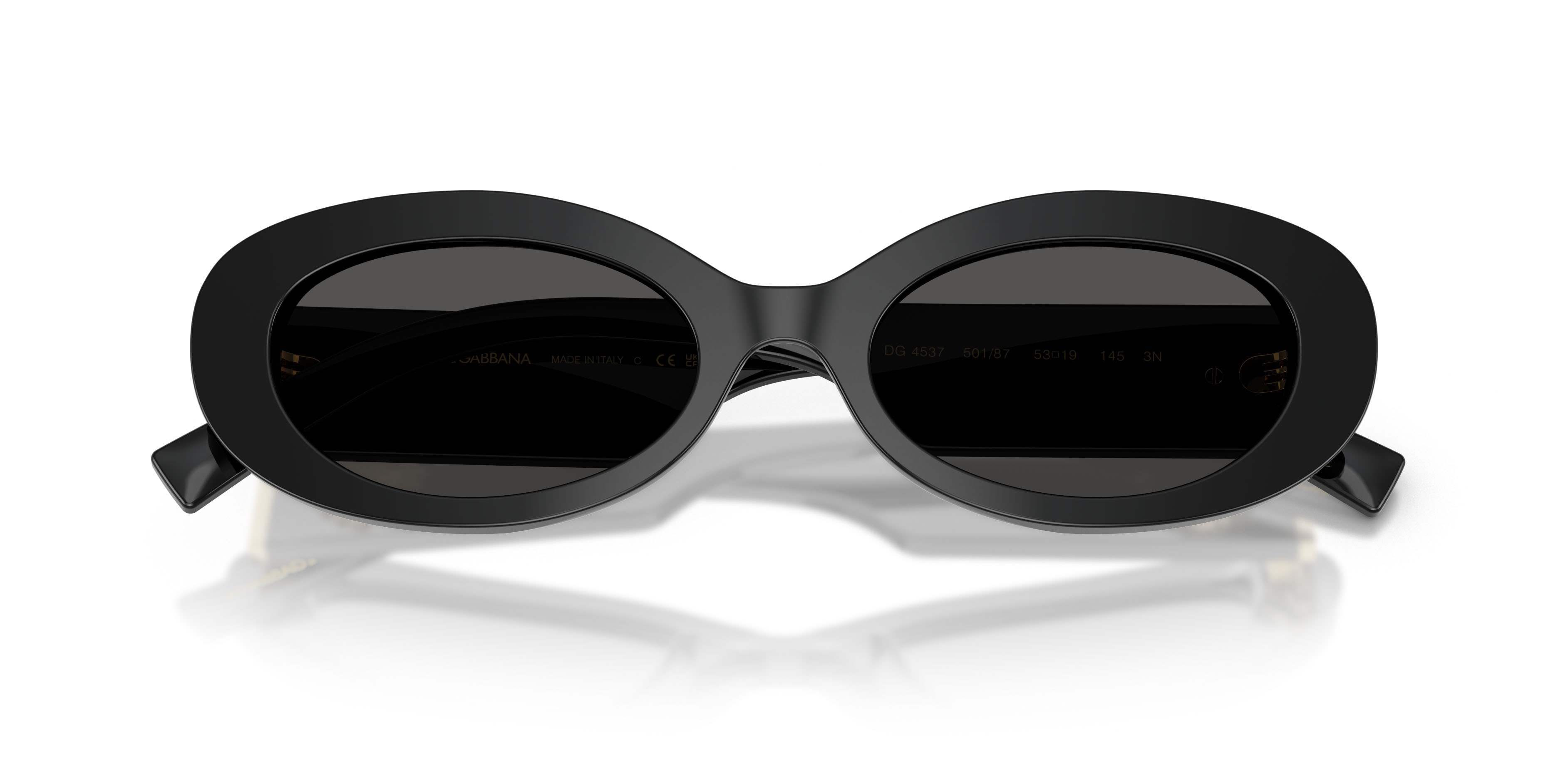 Sunglasses Dolce & Gabbana DG 4537 (501/87) color nero shape oval lenses grigio scuro