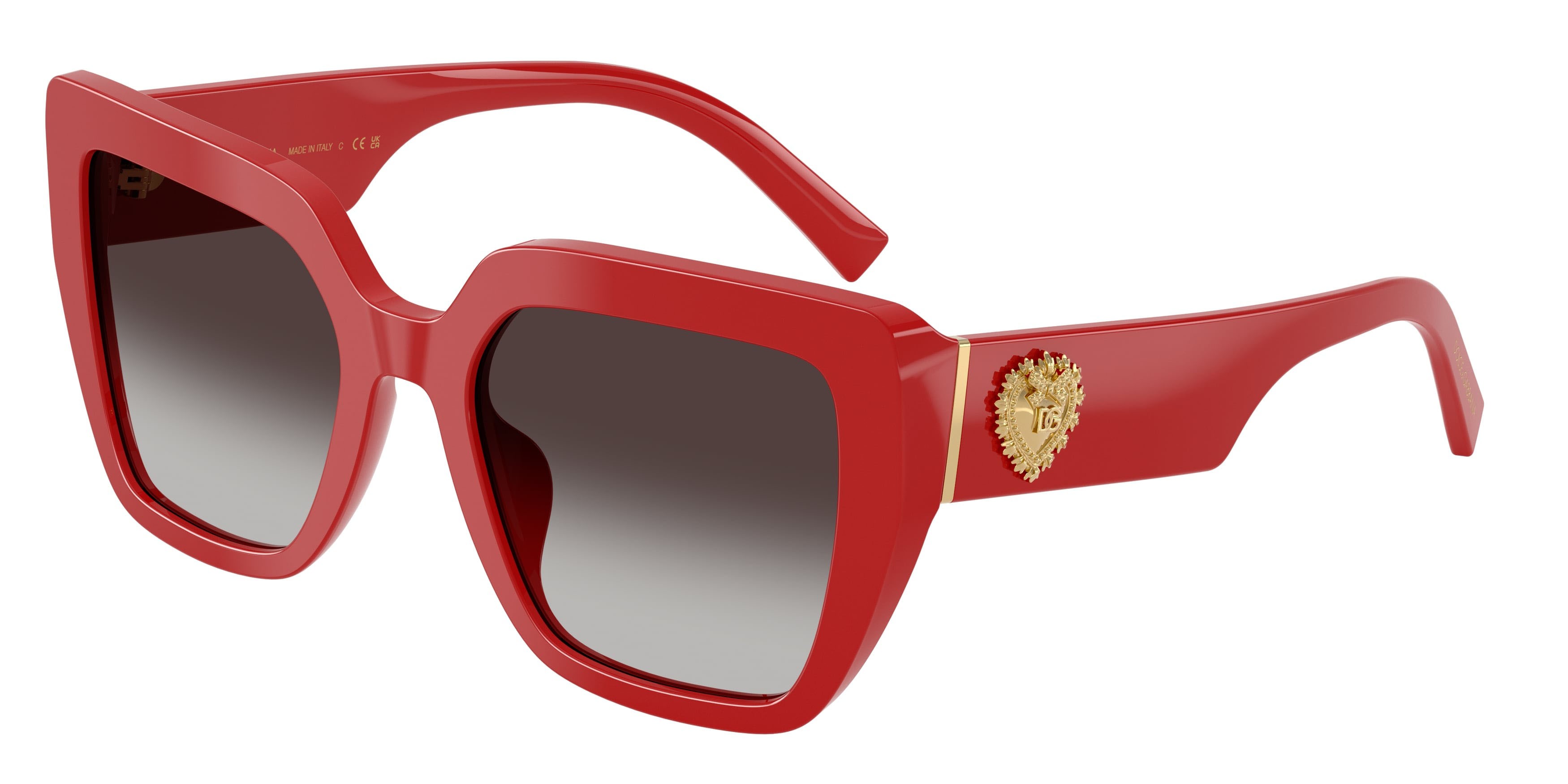 Sunglasses Dolce & Gabbana DG 4538 (30888G) color rosso pieno shape square lenses sfumato grigio