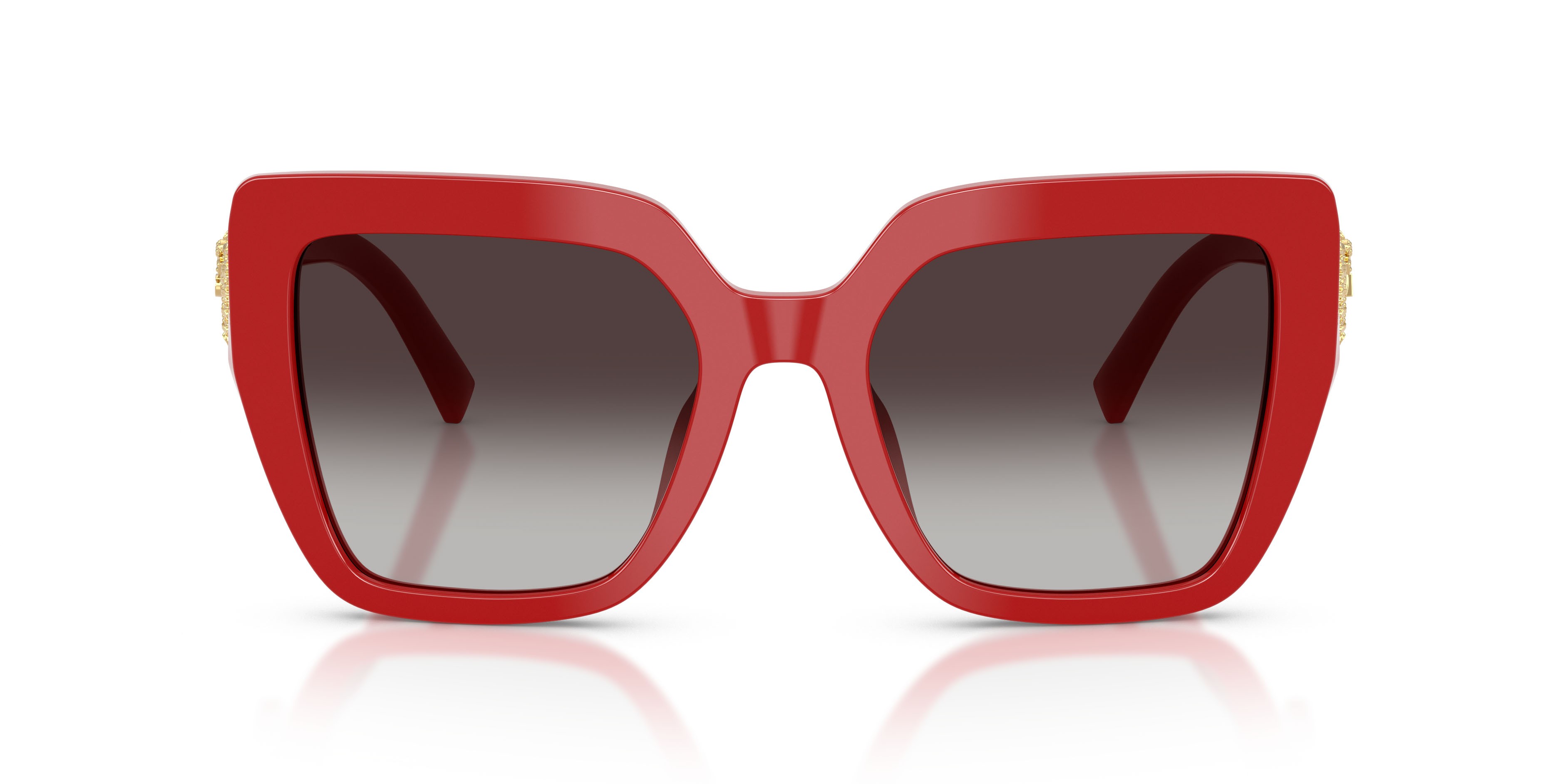 Sunglasses Dolce & Gabbana DG 4538 (30888G) color rosso pieno shape square lenses sfumato grigio