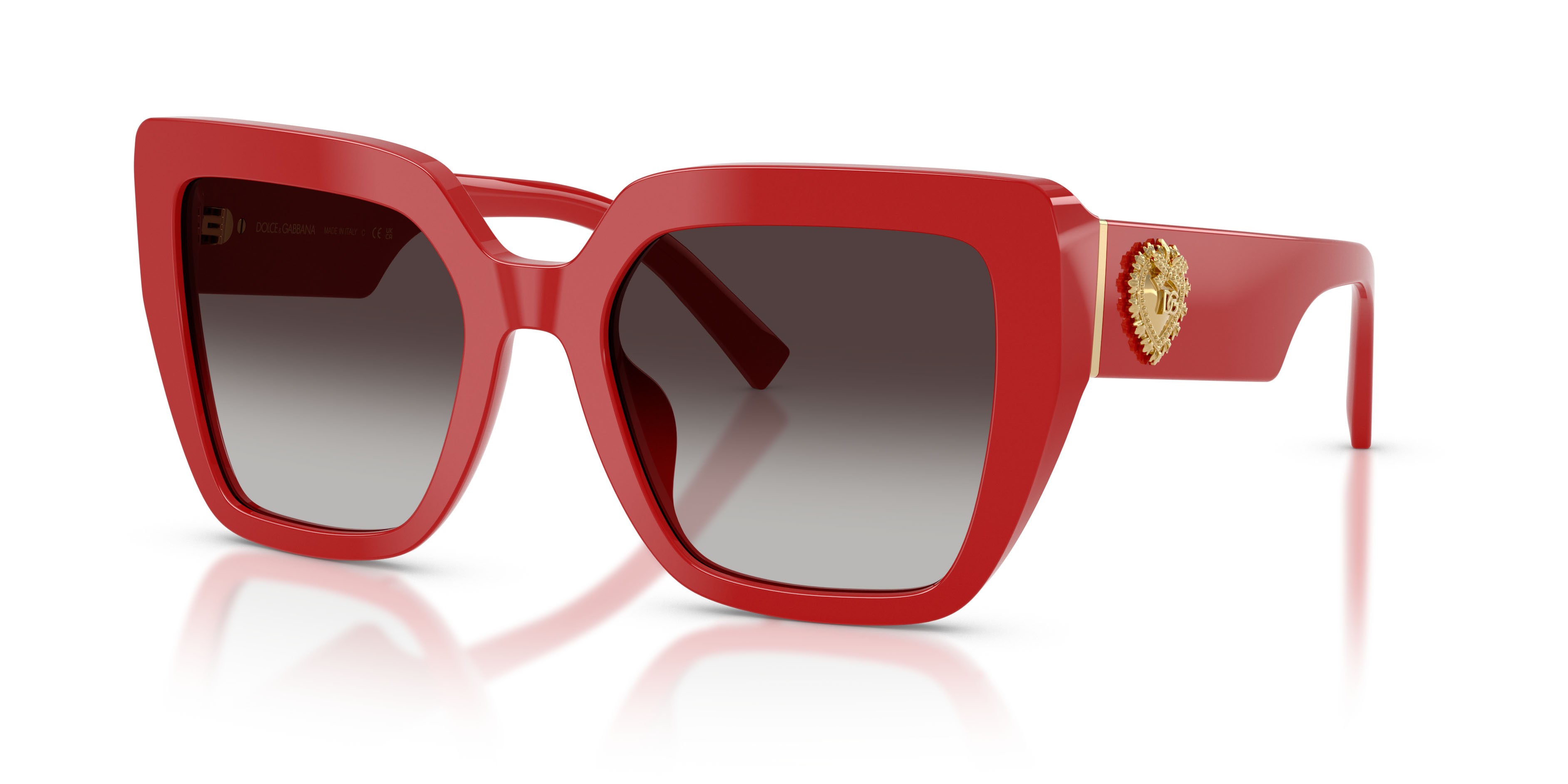 Sunglasses Dolce & Gabbana DG 4538 (30888G) color rosso pieno shape square lenses sfumato grigio